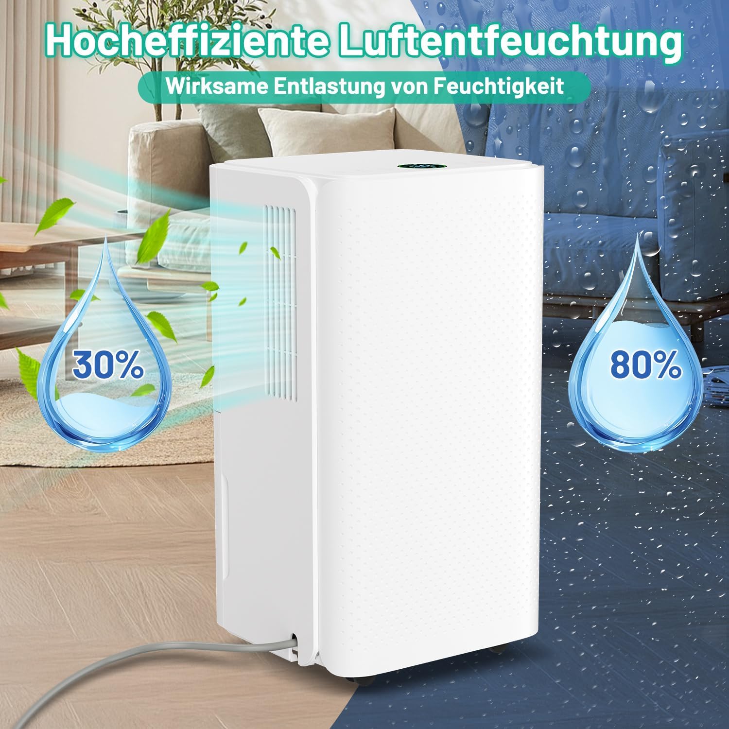 Deumidificatore 16L/giorno con Display Digitale - immagine 5