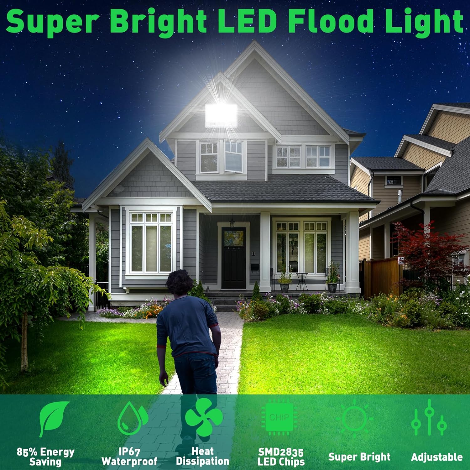 Annifunly Faretto LED da Esterno 200W IP67 (2 pz) - immagine 3