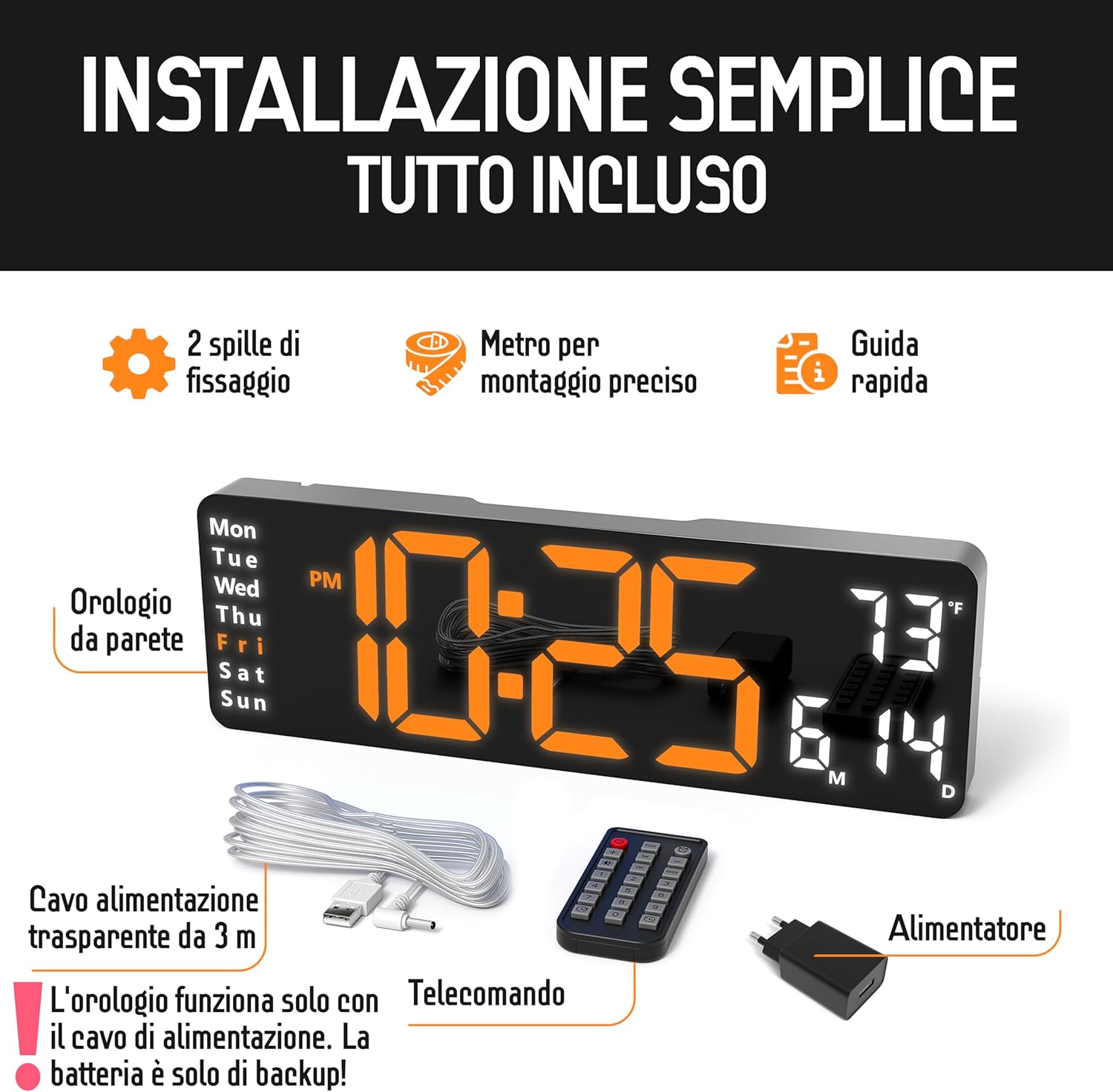 Opis Technology Clock 1 XL - Orologio Digitale da Parete - immagine 6
