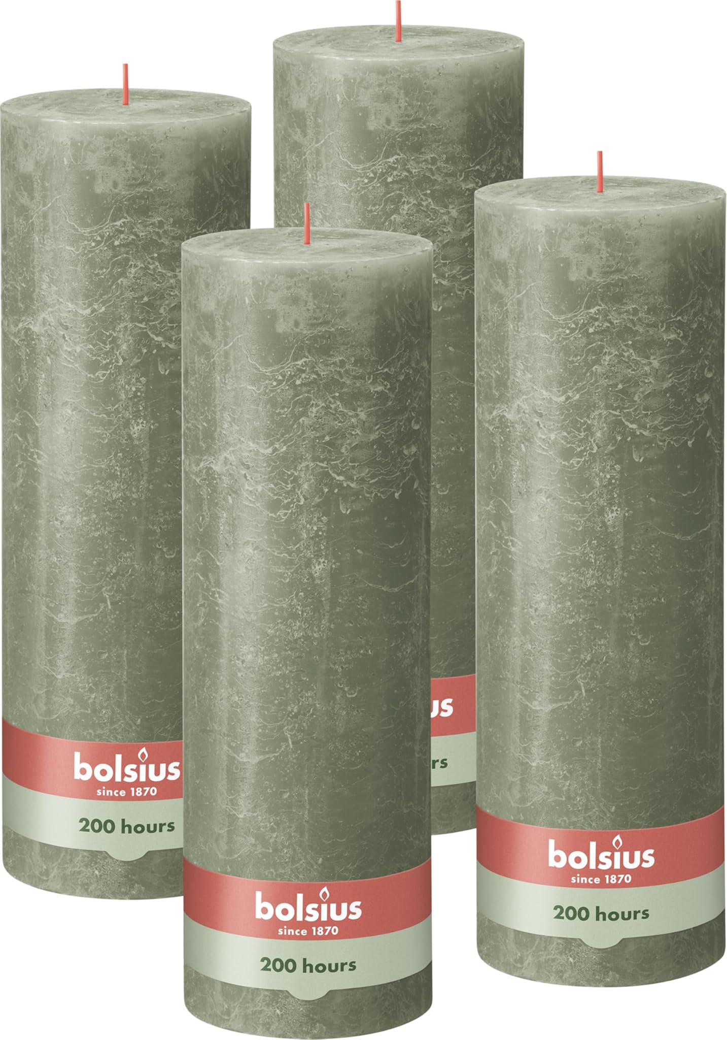 Bolsius Rustik Candela XXL Verde - Set da 4