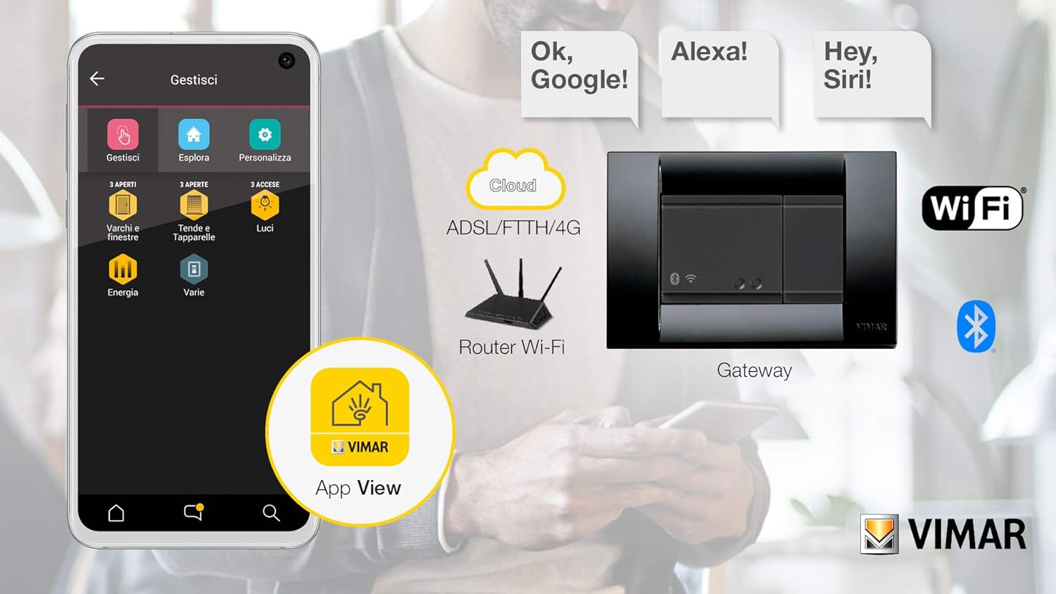 Vimar 16497 Idea Gateway IoT Bluetooth Wi-Fi 2 Moduli - immagine 2