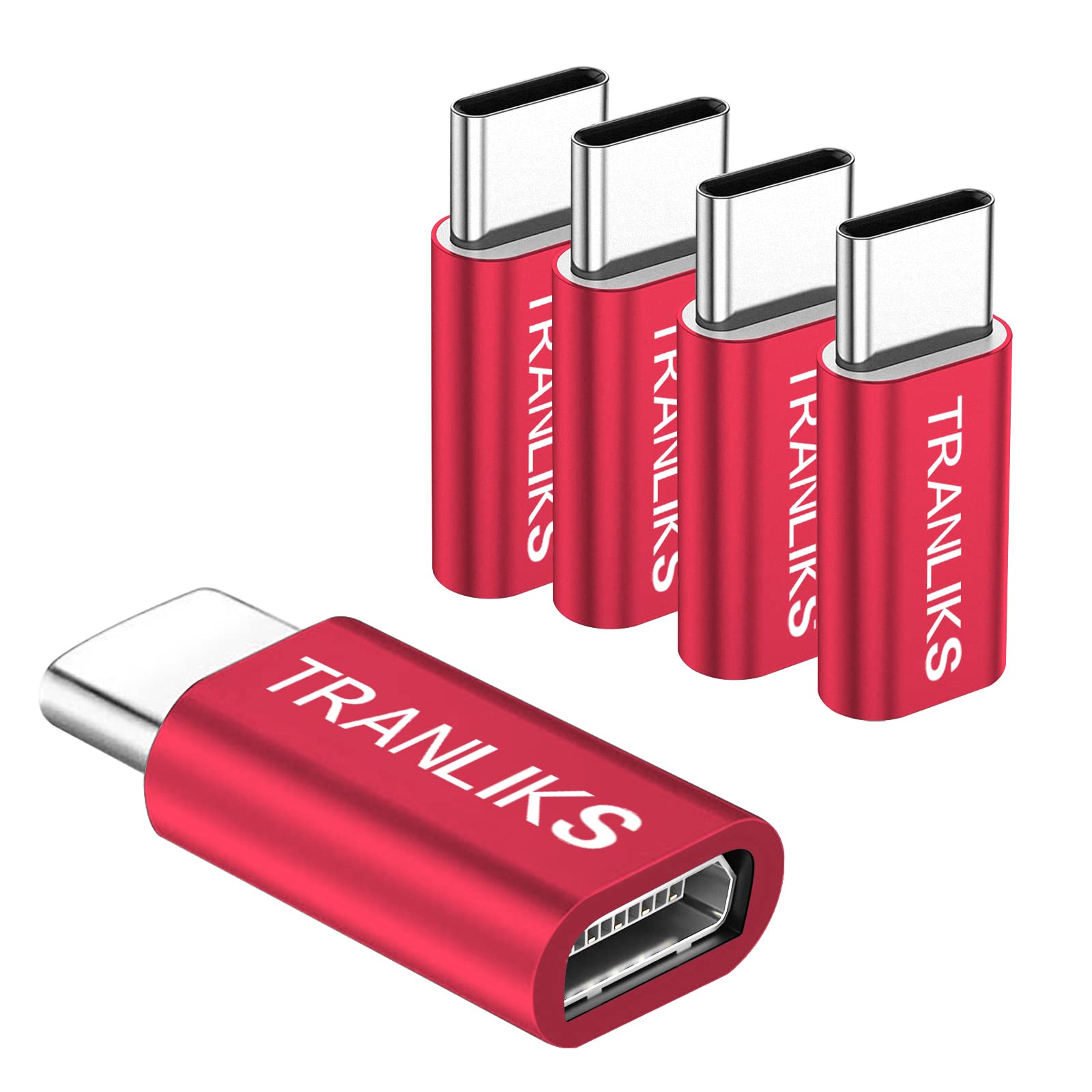 Adattatore Micro USB a USB-C (5 Pezzi), Rosso