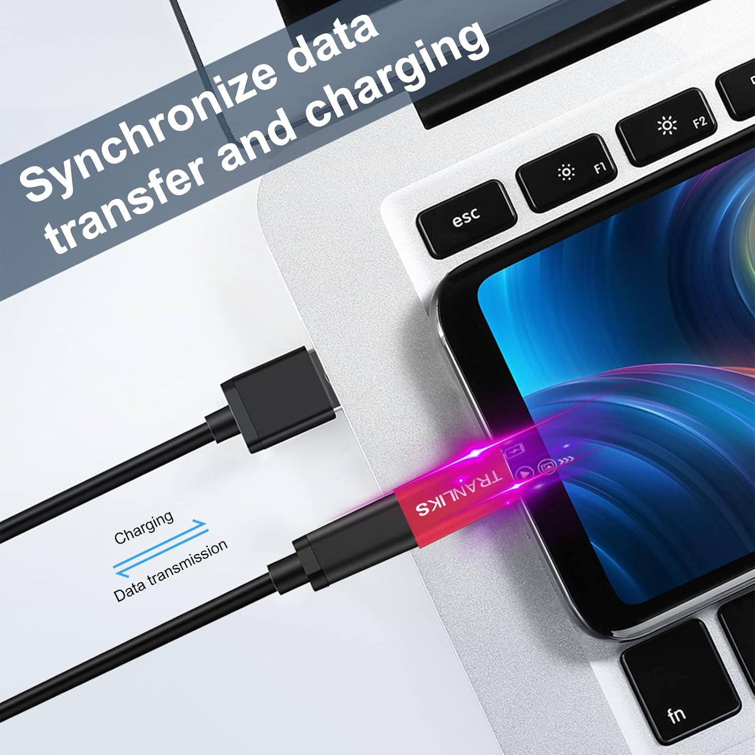 Adattatore Micro USB a USB-C (5 Pezzi), Rosso - immagine 3