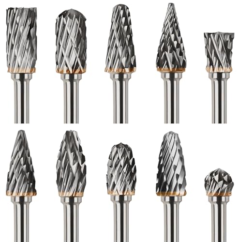 Set 10 Frese Rotanti in Carburo di Tungsteno 3mm