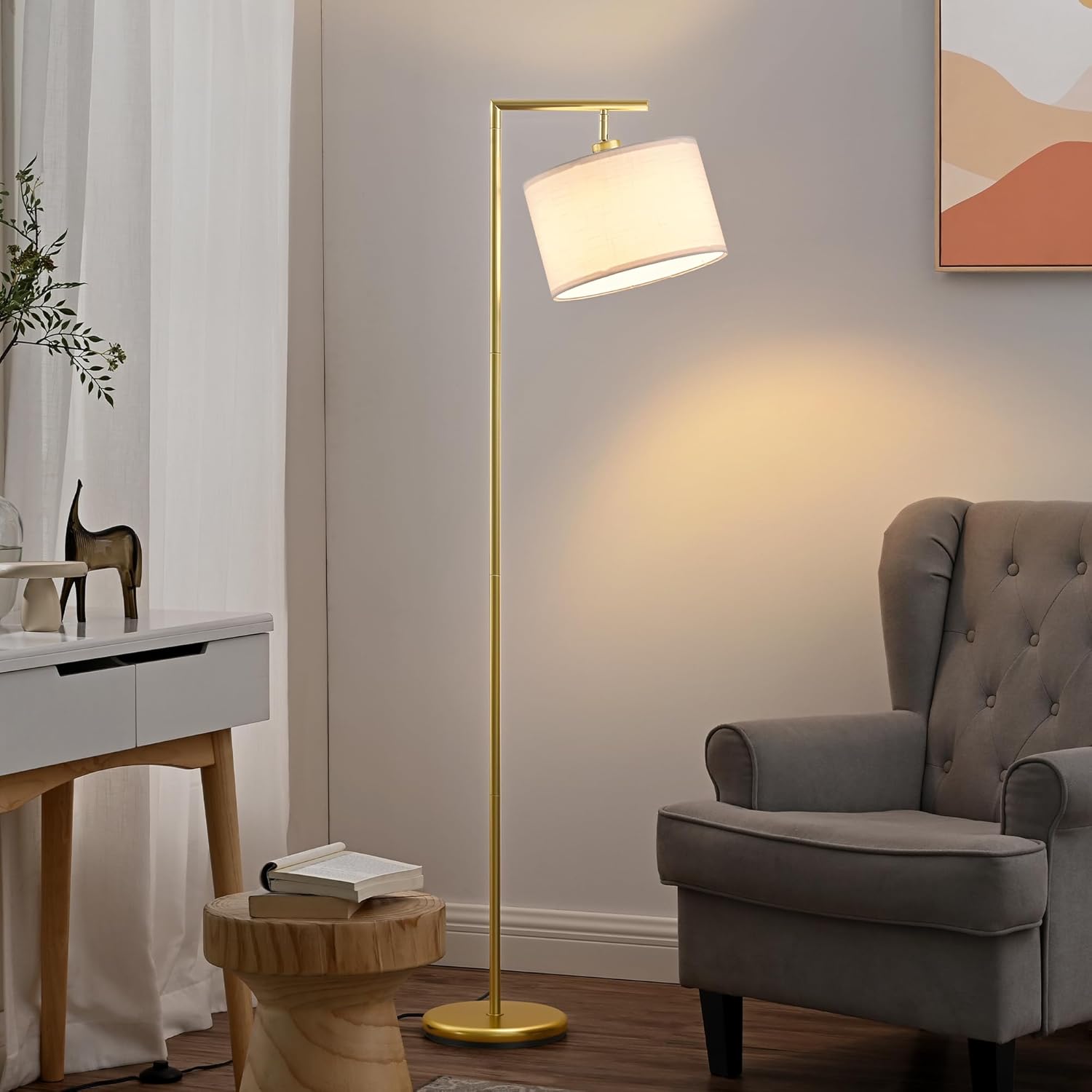 EDISHINE Lampada da Terra Moderna Arco LED, Oro - immagine 6