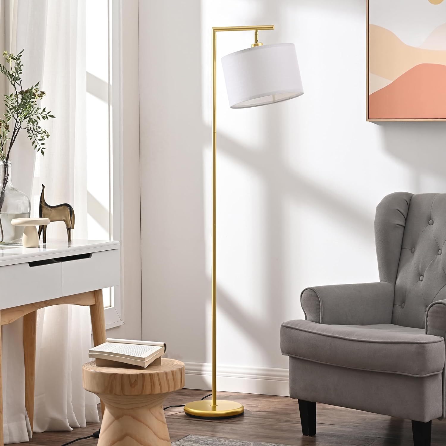 EDISHINE Lampada da Terra Moderna Arco LED, Oro - immagine 7