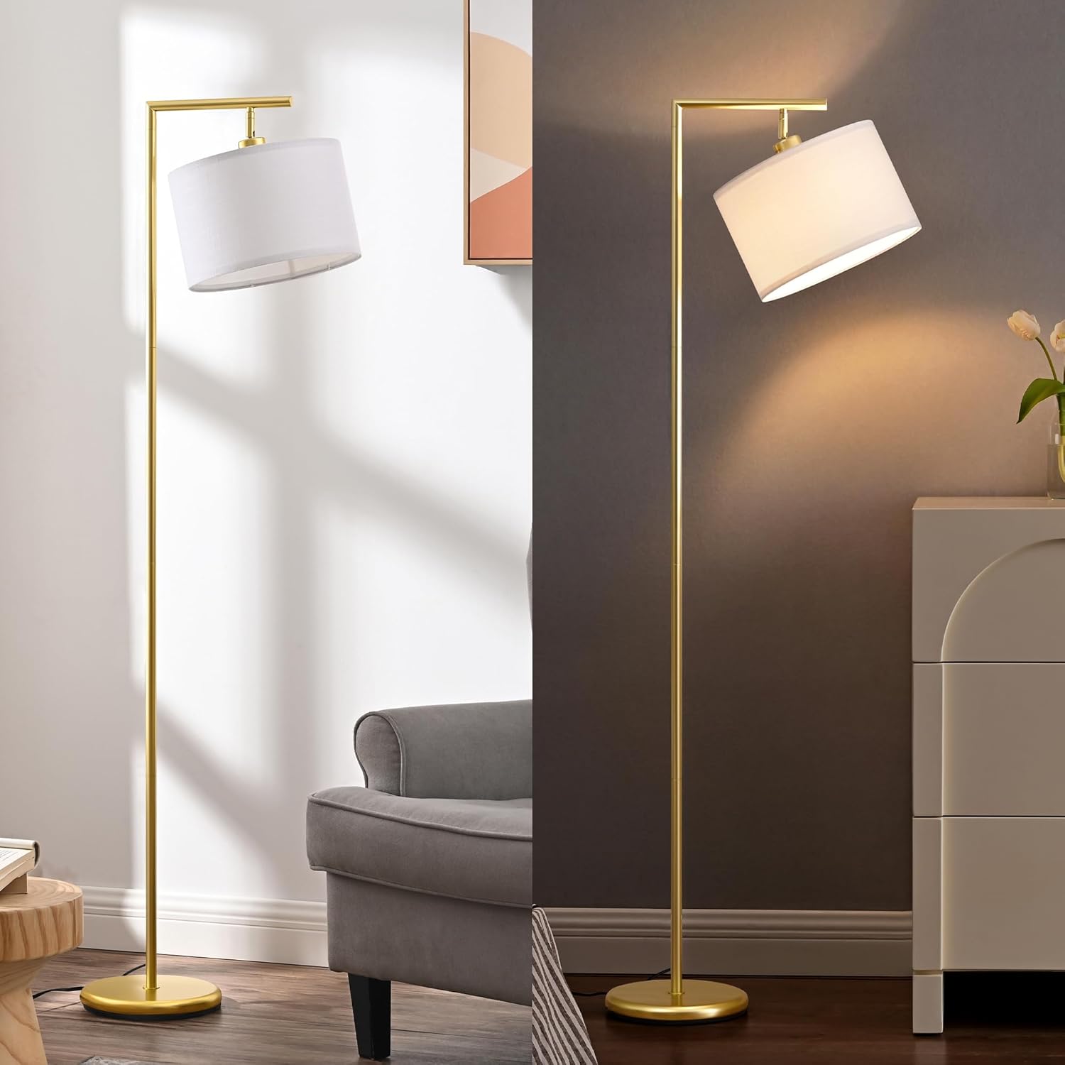 EDISHINE Lampada da Terra Moderna Arco LED, Oro - immagine 8