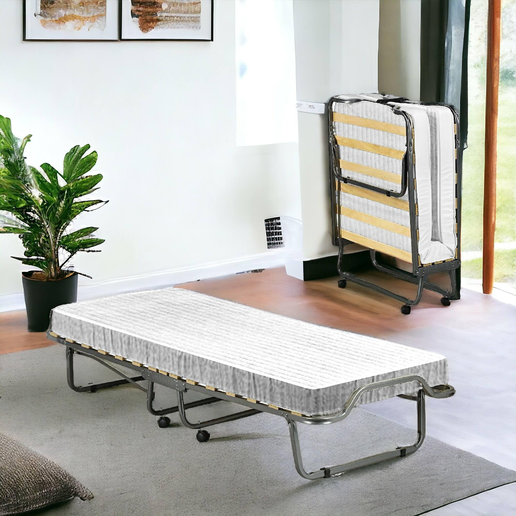 Talamo Italia Letto Pieghevole Vania 80x190cm, Bianco