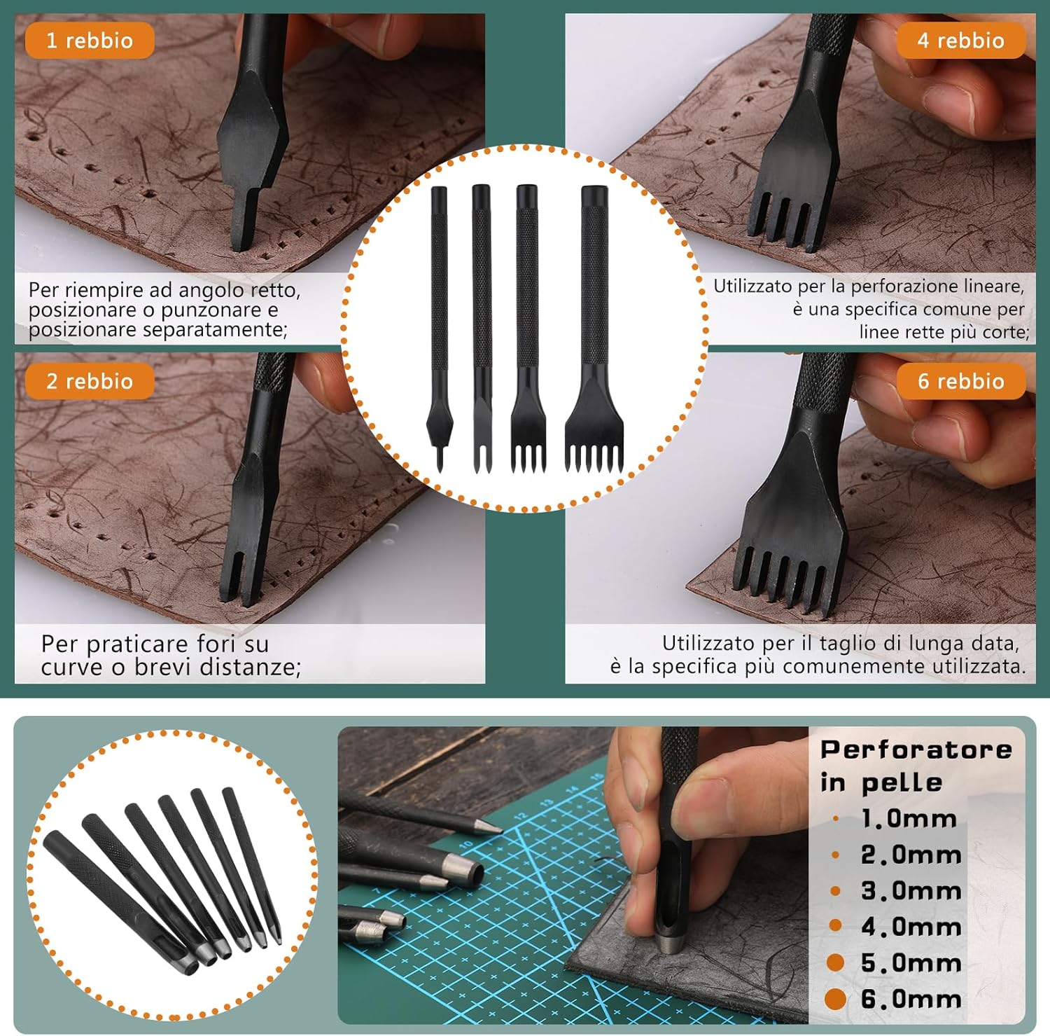 Kuppt Kit Strumenti per Lavorazione Pelle - immagine 5