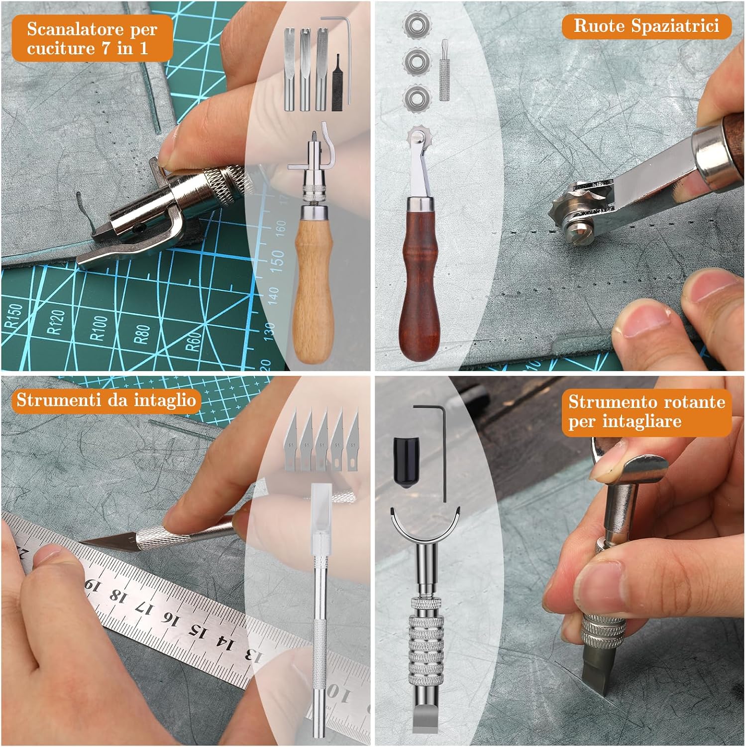Kuppt Kit Strumenti per Lavorazione Pelle - immagine 6