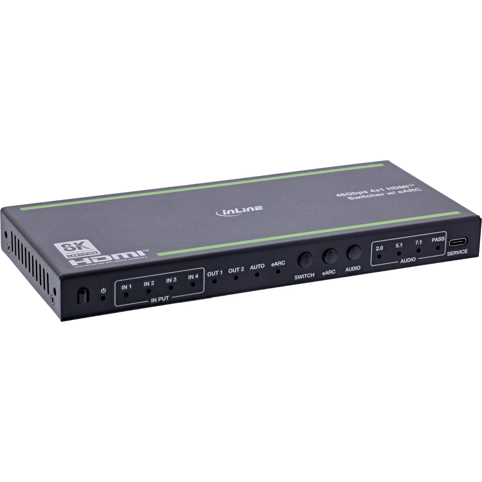 Inline Switch HDMI 4 Slot con Audio Disaccoppiato