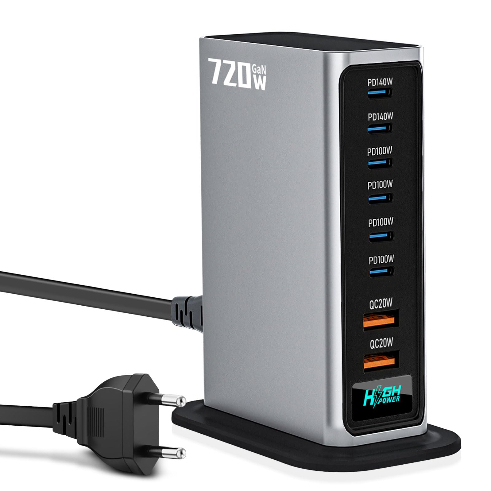 Caricatore USB C 770W GaN III 8 Porte Ricarica Rapida