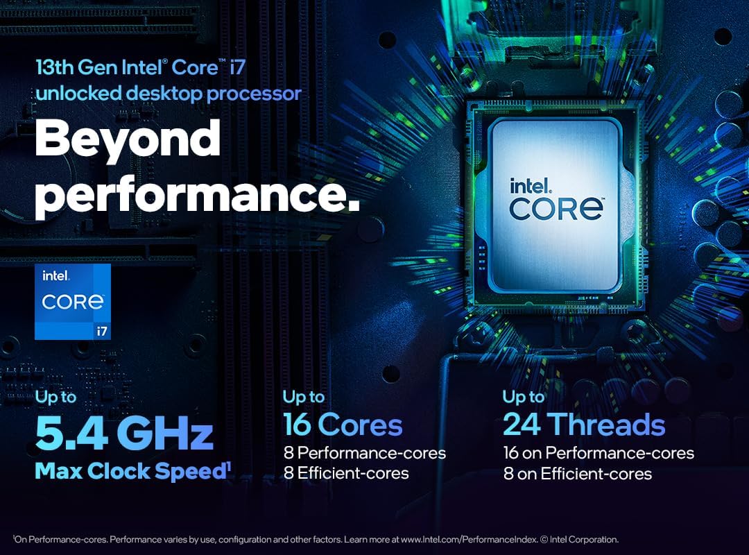 Intel® Core™ i7-13700KF, processore per sistemi desktop 16 core (8 P-core + 8 E-core) Cache 30 M, fino a 5,4 GHz - immagine 2