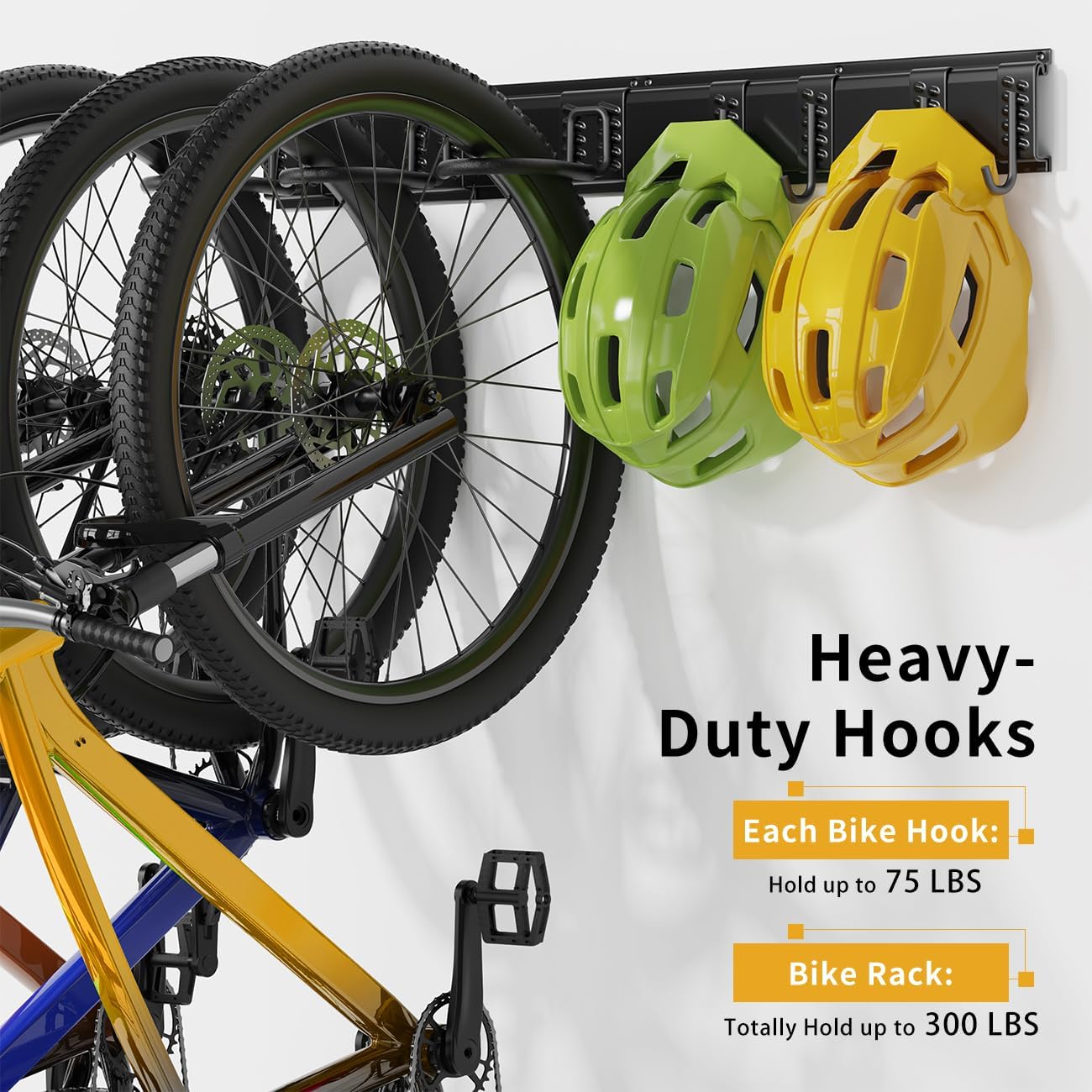 Housolution Portabici da Parete 48" per 6 Bici + 5 Caschi - immagine 3