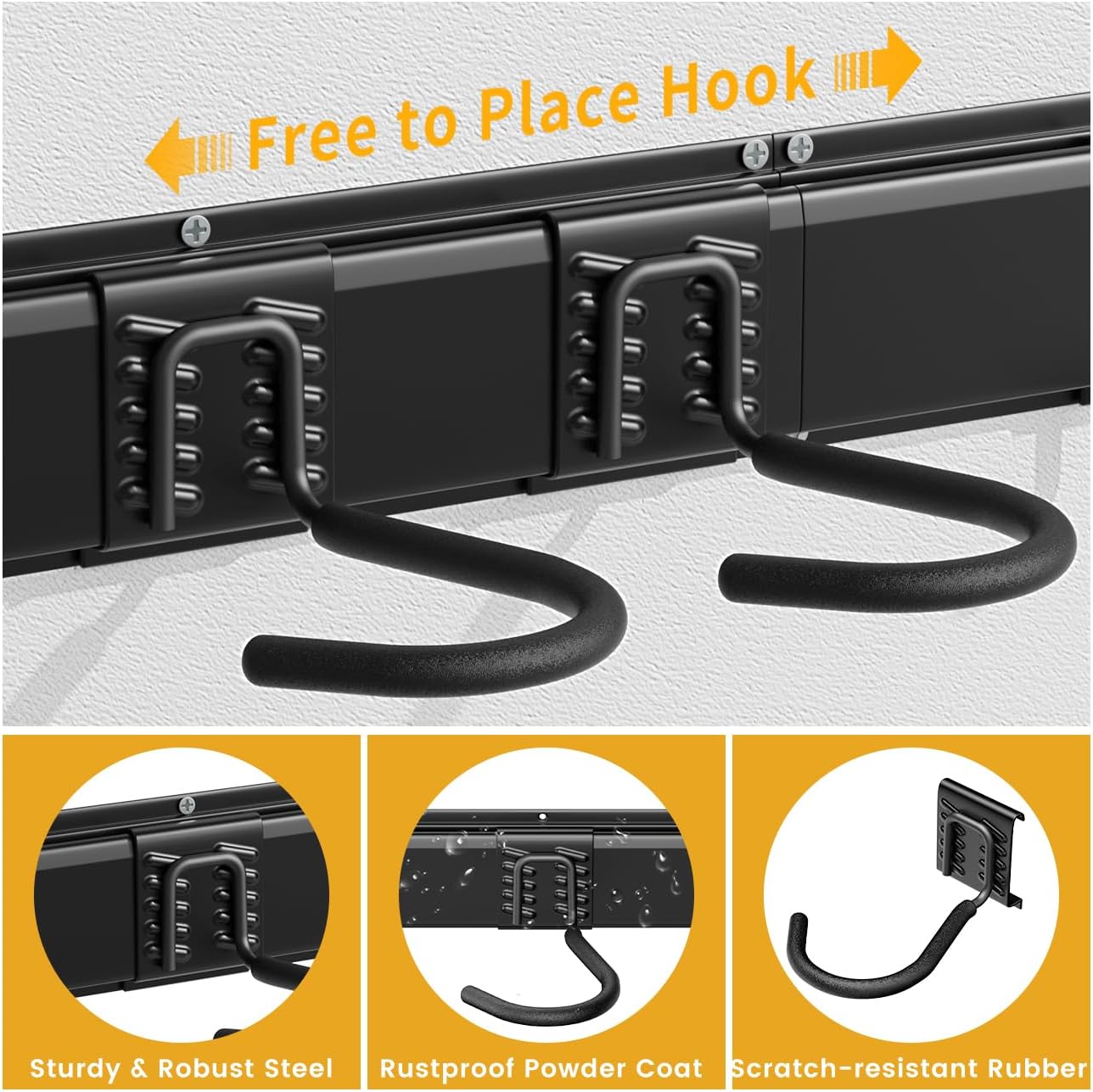 Housolution Portabici da Parete 48" per 6 Bici + 5 Caschi - immagine 4