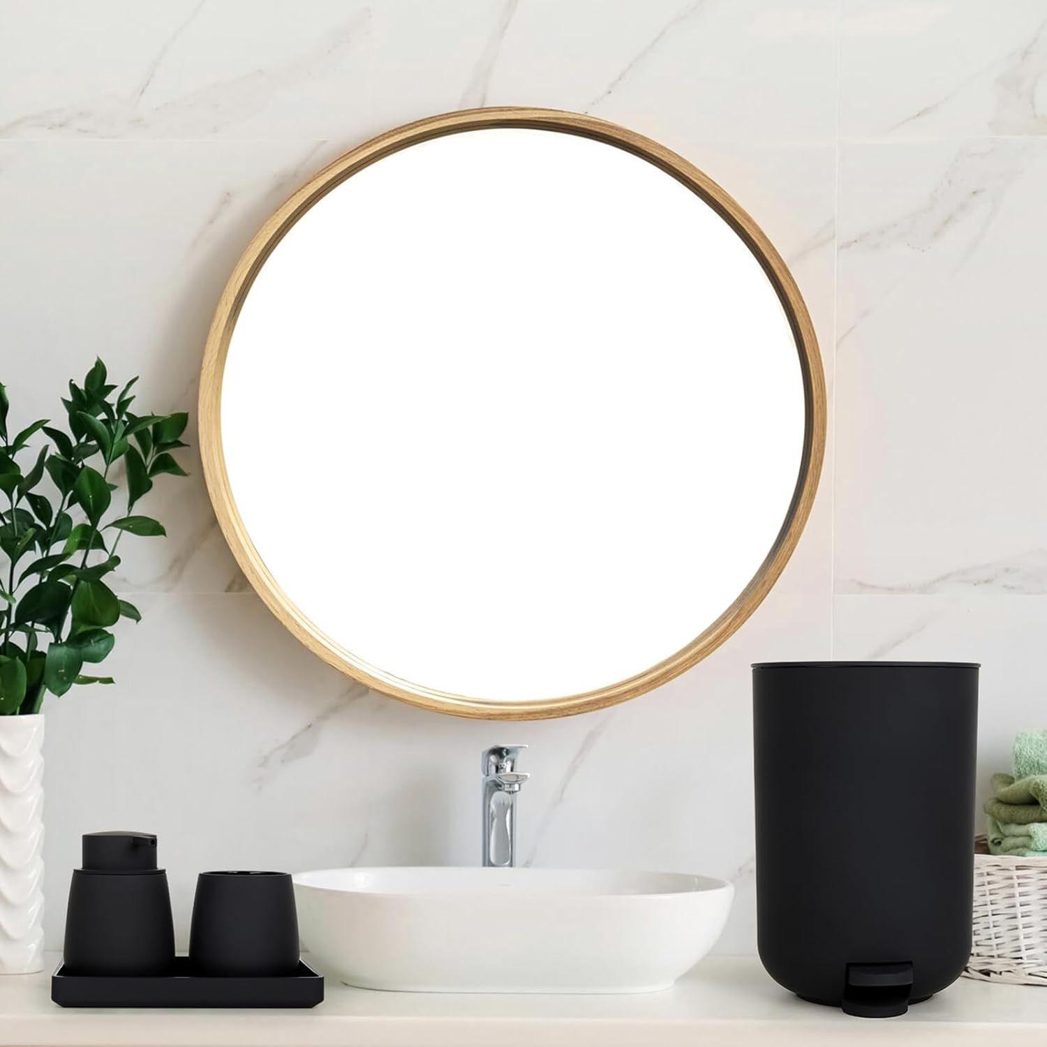 Ajeungain Set Bagno Accessori Completo Nero - immagine 4