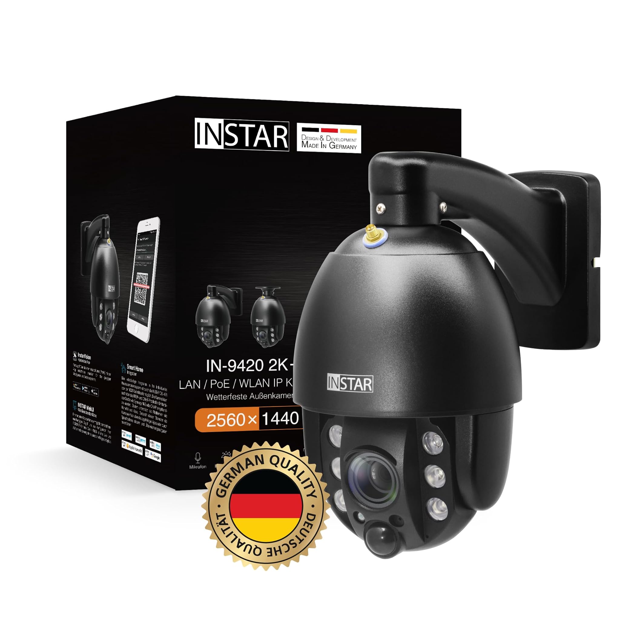 Instar IN-9420 2K+ Nero - Telecamera Sorveglianza AI