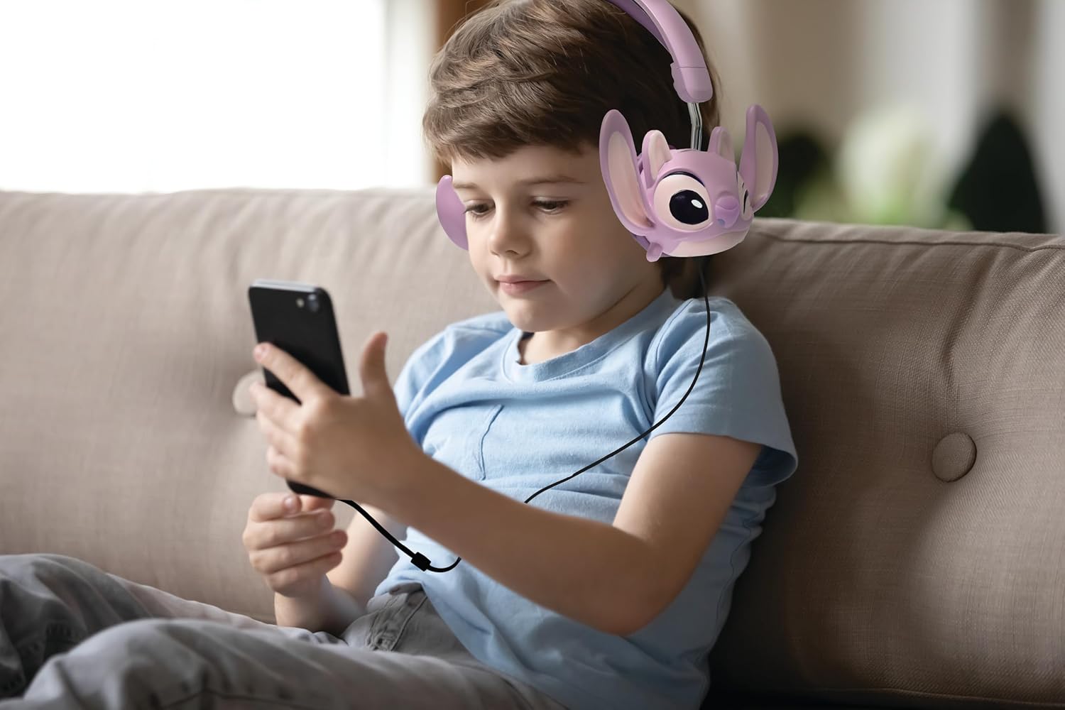 Lexibook Disney Stitch Cuffie Stereo Cablate, Rosa - immagine 4