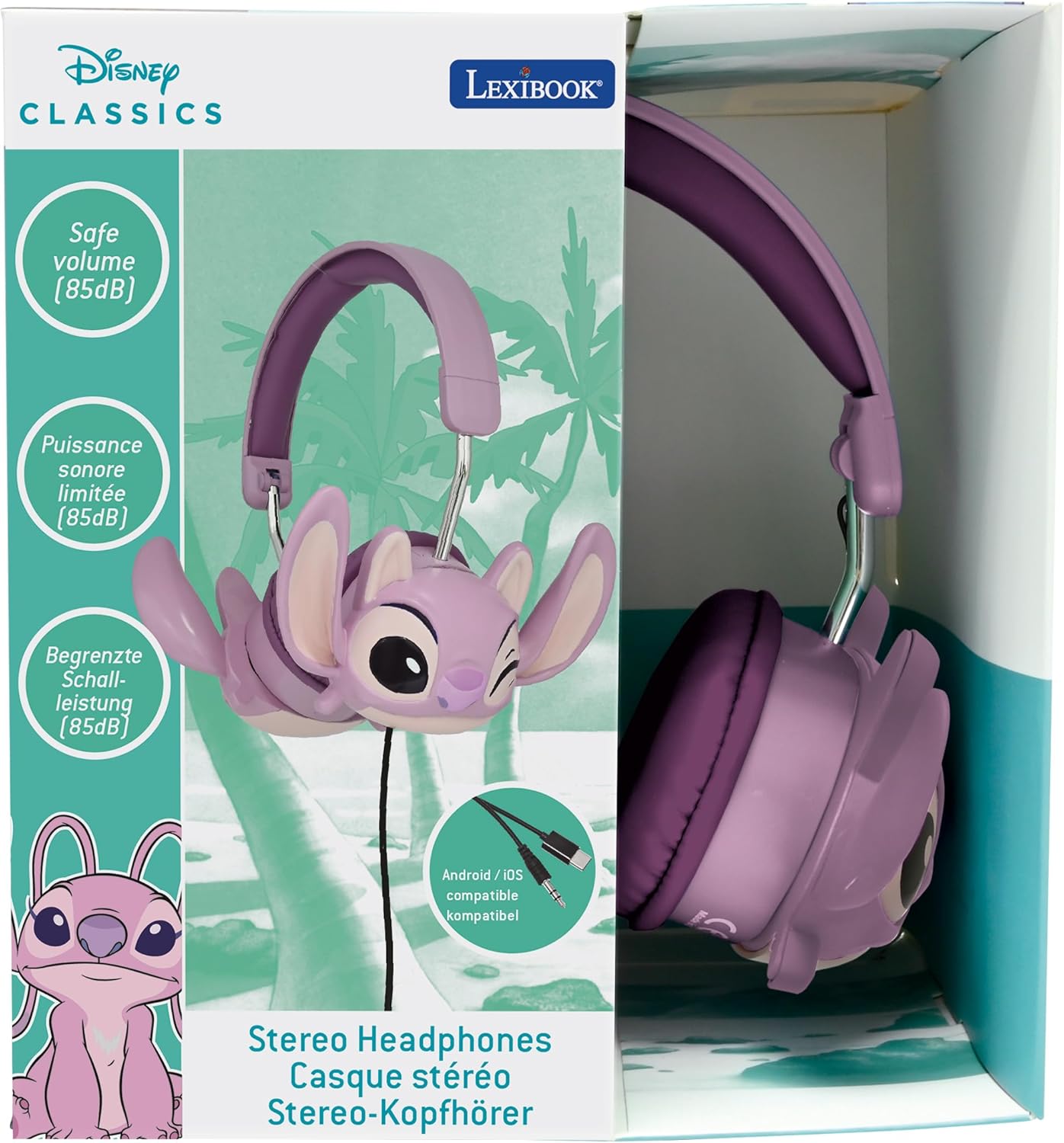 Lexibook Disney Stitch Cuffie Stereo Cablate, Rosa - immagine 5