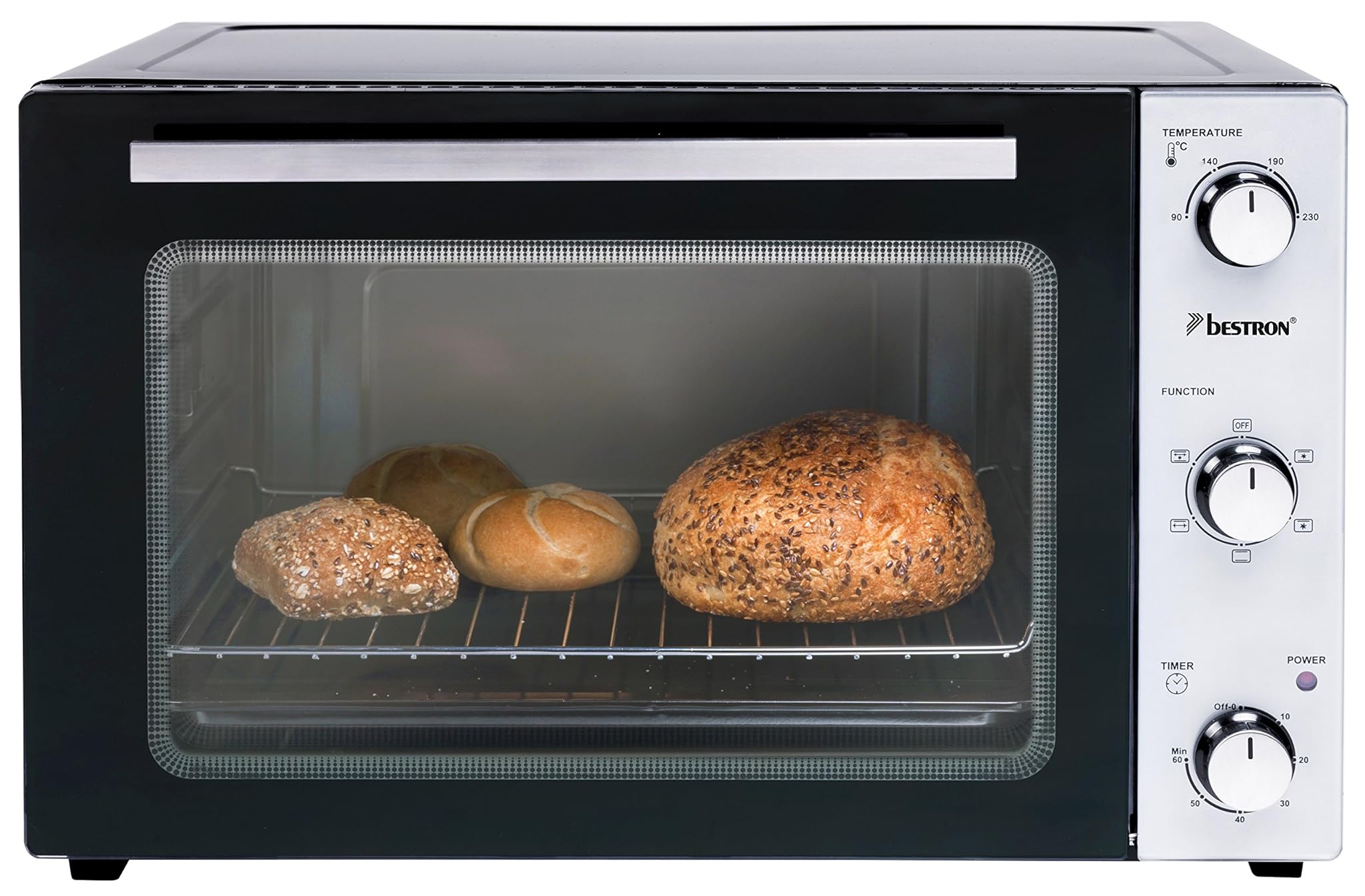 Bestron AOV55 Mini Forno, 1800 W, 45 Litri, Plastica, Nero