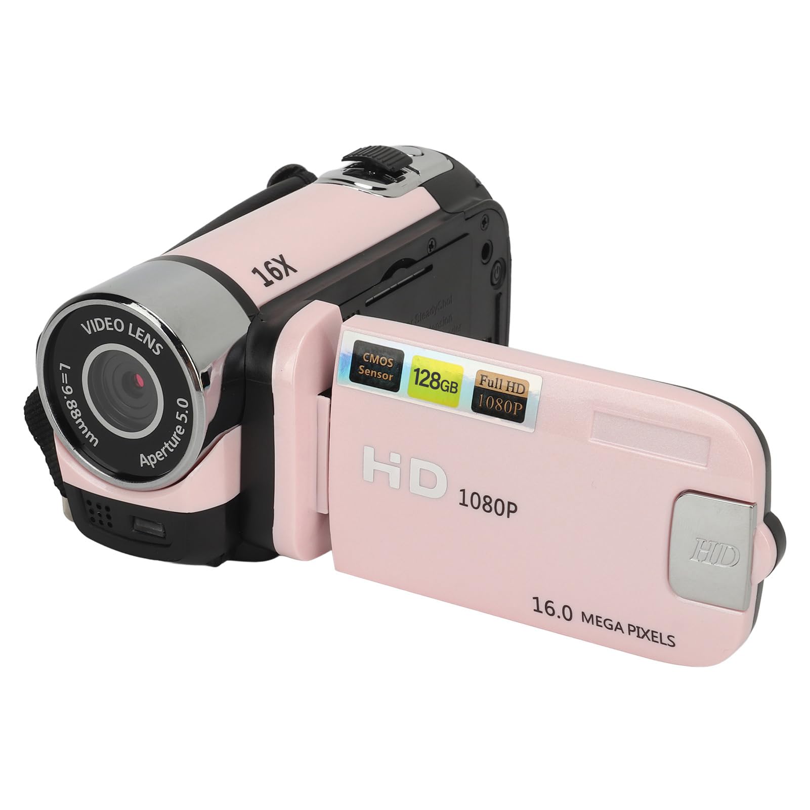 Fotocamera Digitale HD 1080P con Zoom 16X, PINK