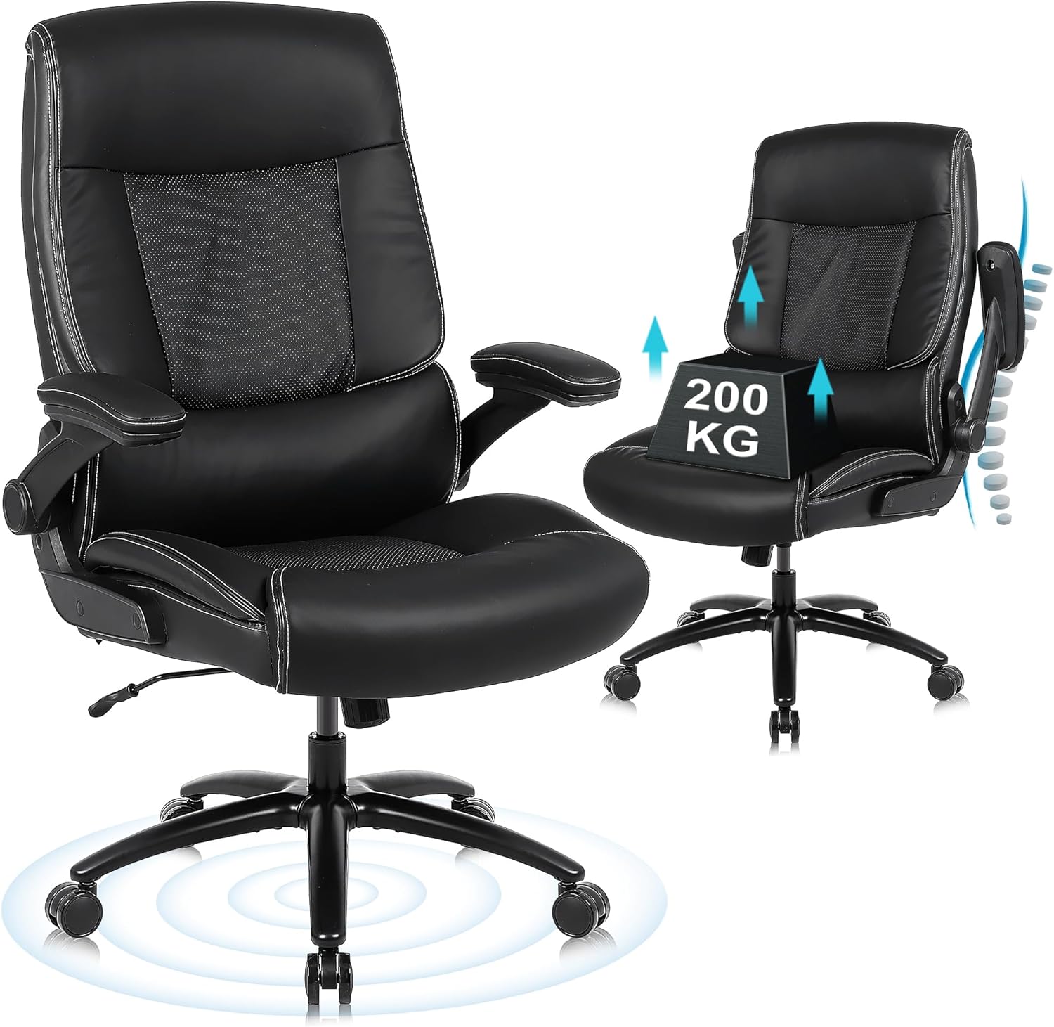 Youhauchair Sedia da ufficio, 200 kg, per persone pesanti