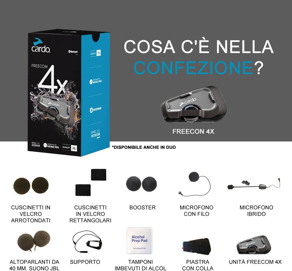 Cardo Freecom 4X Solo - Interfono Bluetooth, Black - immagine 2