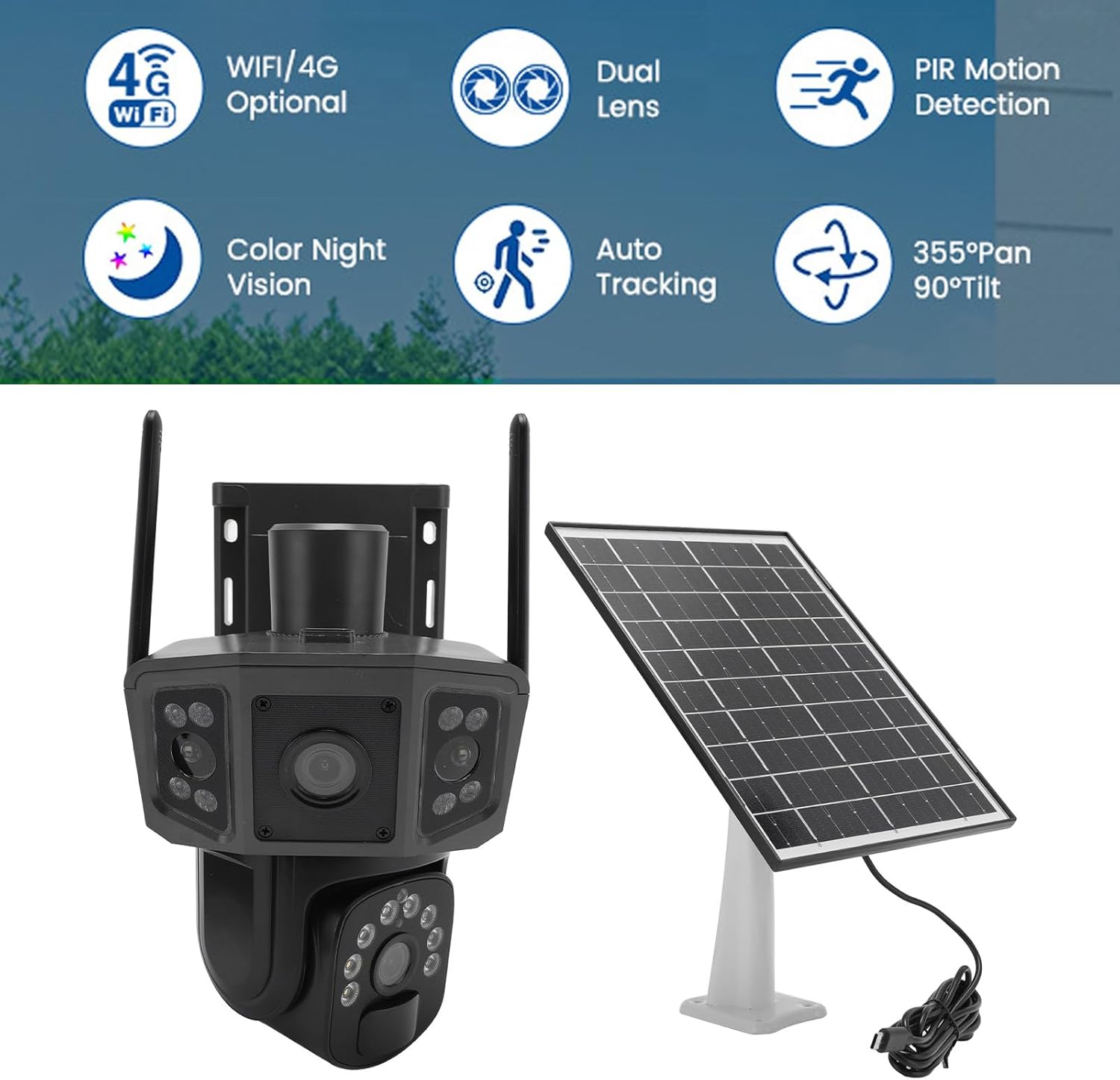 Banapoy Telecamera Sicurezza Solare 4K Wireless Esterno - immagine 2