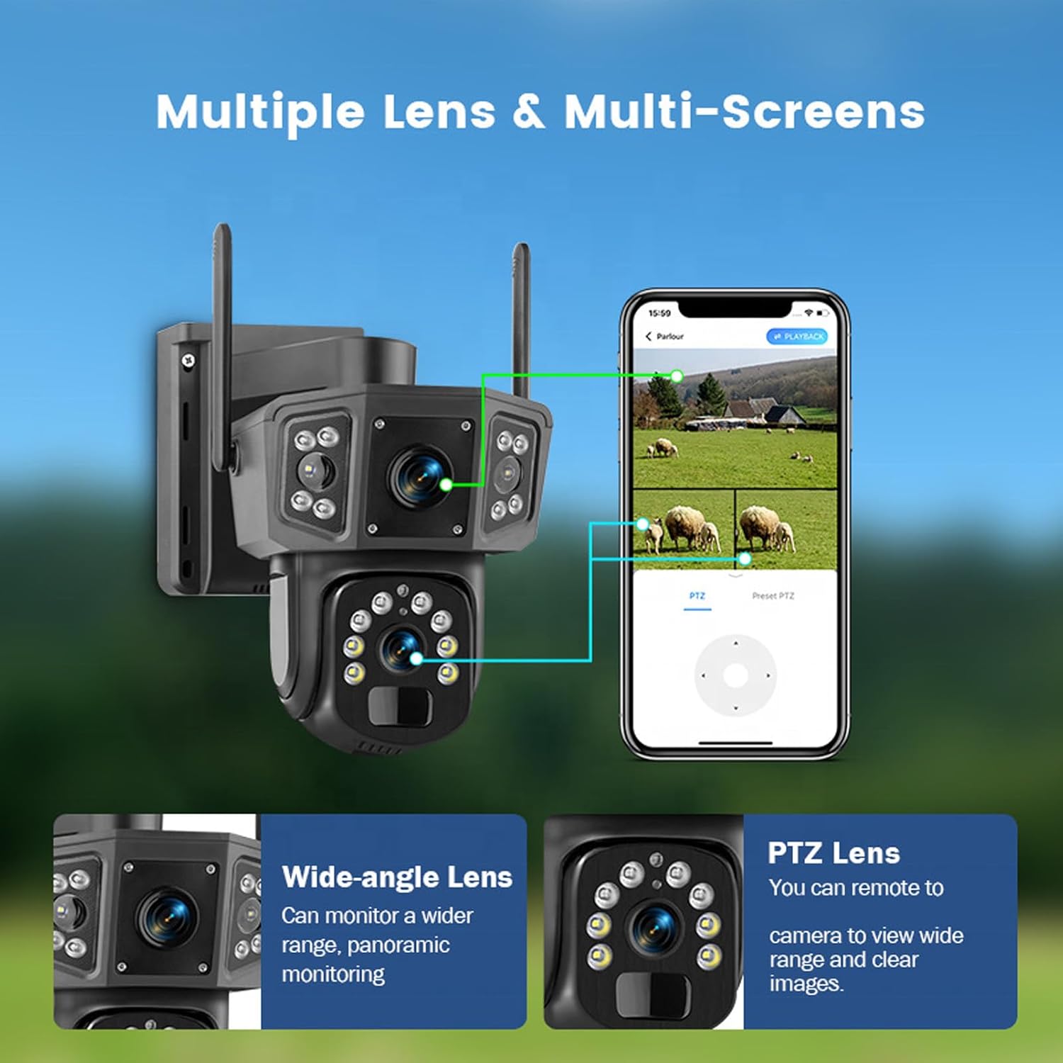 Banapoy Telecamera Sicurezza Solare 4K Wireless Esterno - immagine 4