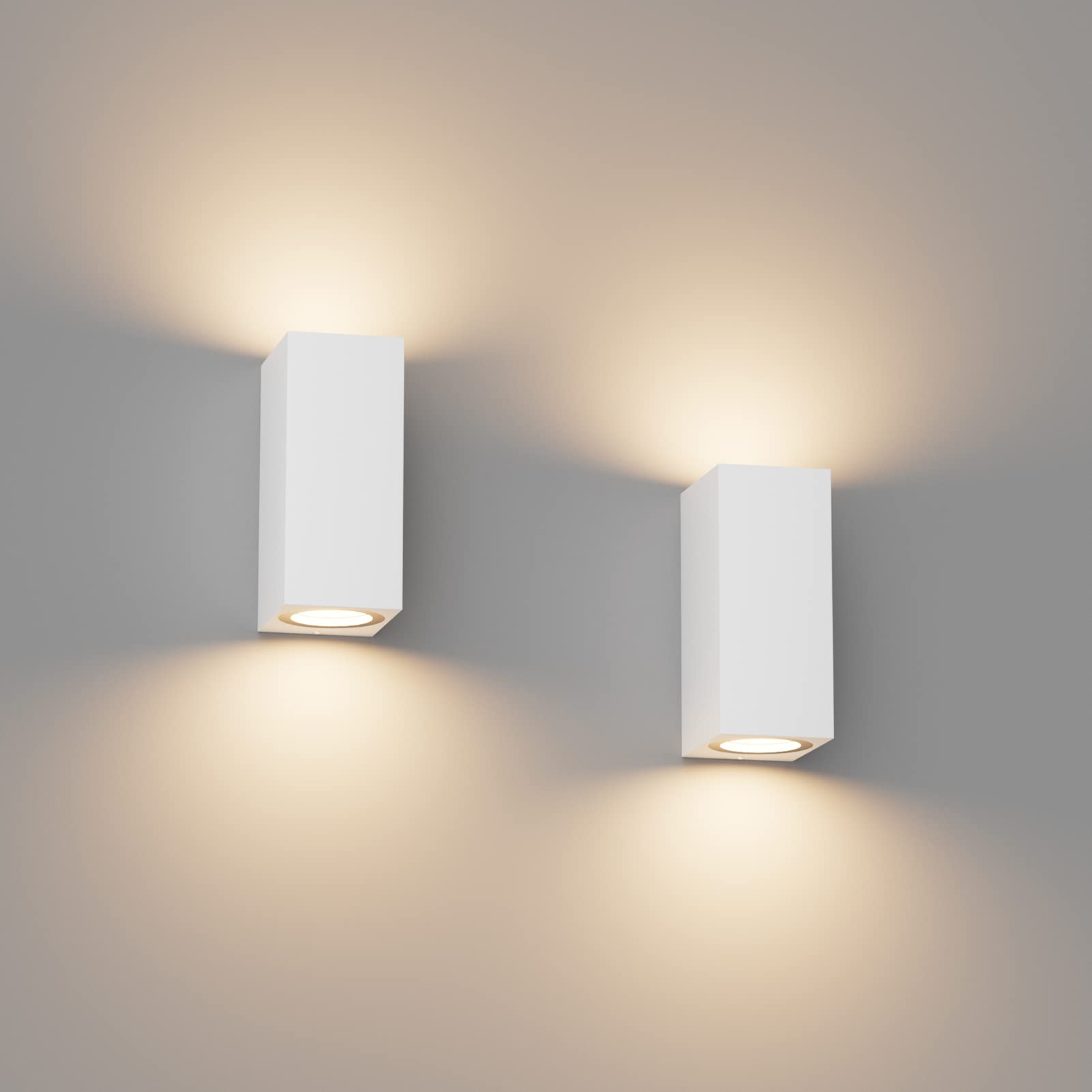 Klighten 2 Pezzi Applique da Parete Esterno Interno IP65