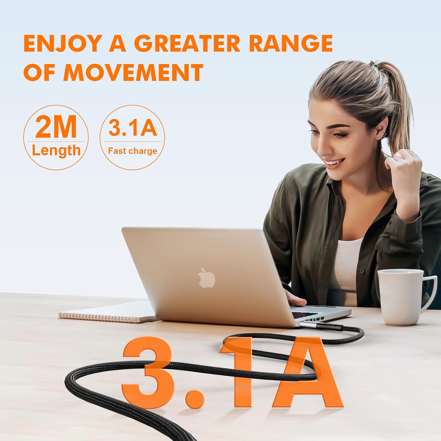 Grifema Cavo USB-A a USB-C 2m Intrecciato in Nylon - immagine 4