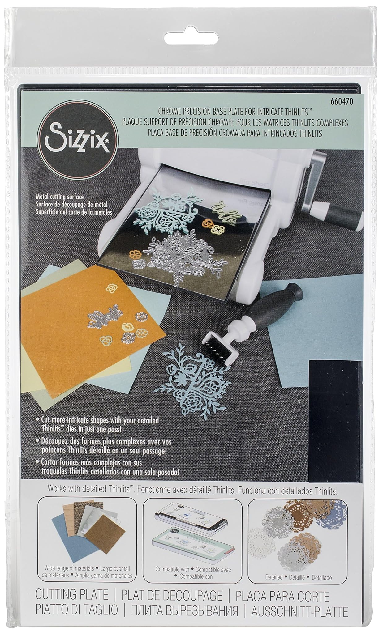 Sizzix 660470 Piastra di Base di Precisione Cromata