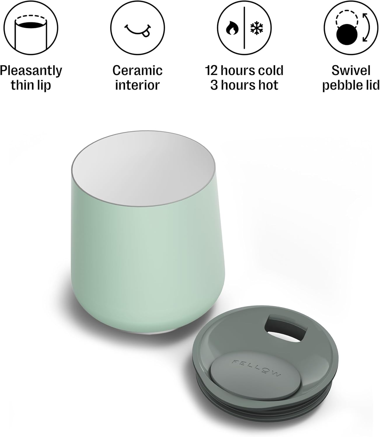 Fellow Ruby Bicchieri da Vino Set 2, Menta Chips - immagine 5