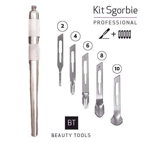 Beauty Tools KIT PROFESSIONALE Manico Sgorbia + Lame 2,4,6,8,10