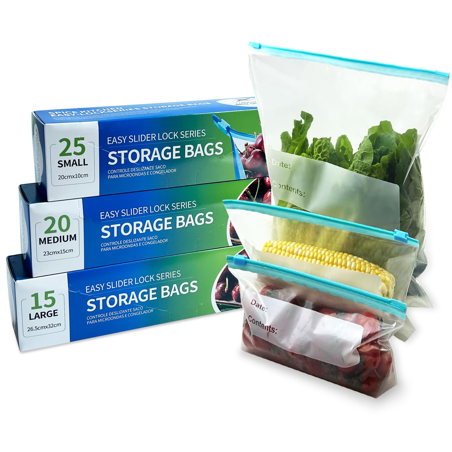 Generic 60 Sacchetti Alimentari Riutilizzabili con Zip