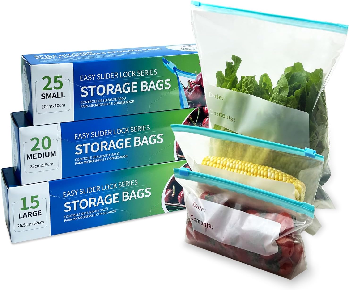 Generic 60 Sacchetti Alimentari Riutilizzabili con Zip - immagine 1