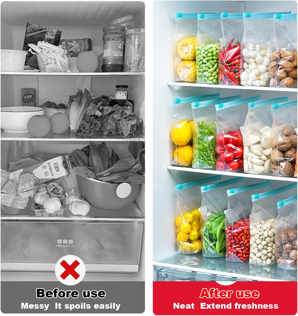 Generic 60 Sacchetti Alimentari Riutilizzabili con Zip - immagine 8