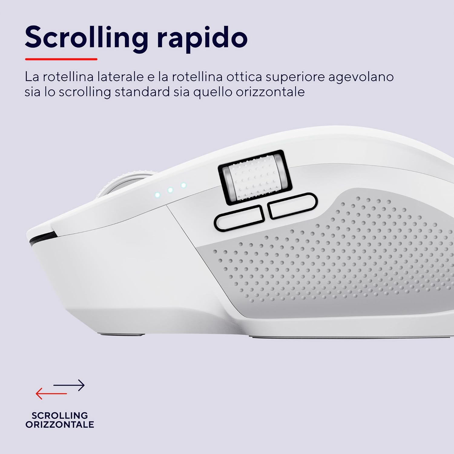 Trust Ozaa+ Mouse Wireless Bluetooth + 2.4GHz, Bianco - immagine 6