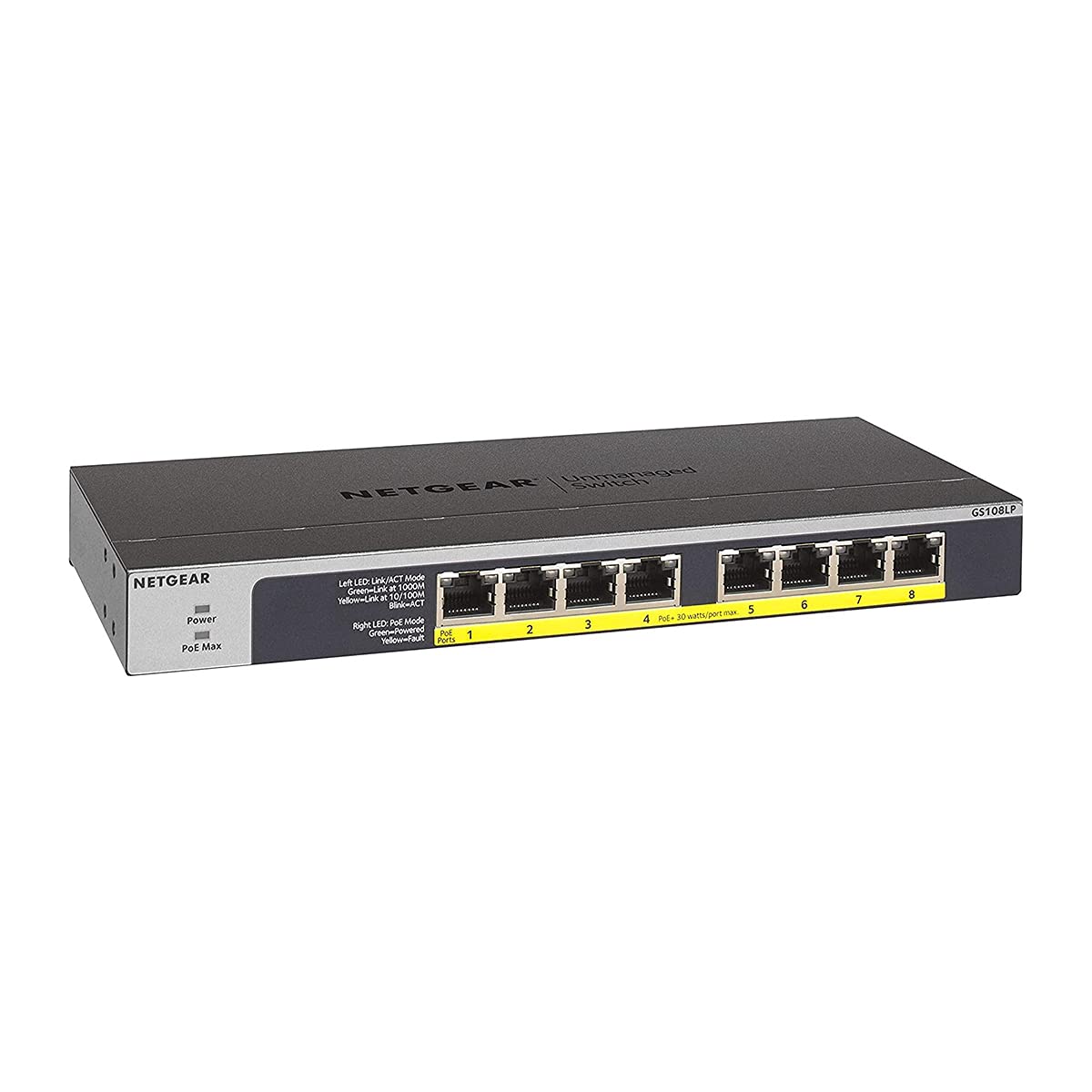 Netgear Switch Ethernet PoE 8 Porte Unmanaged (GS108LP)