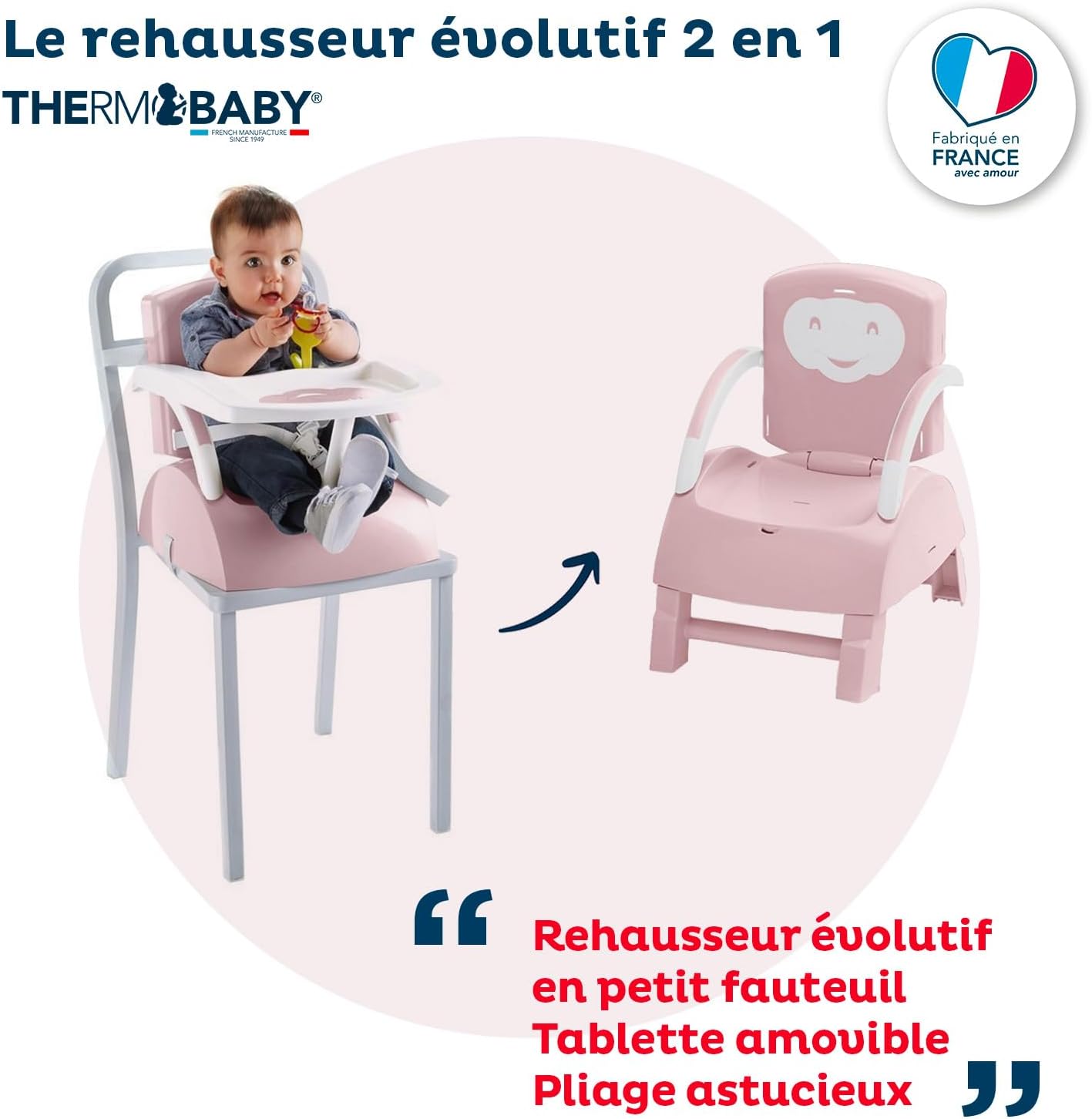 THERMOBABY Booster per sedia - rosa cipria - immagine 2