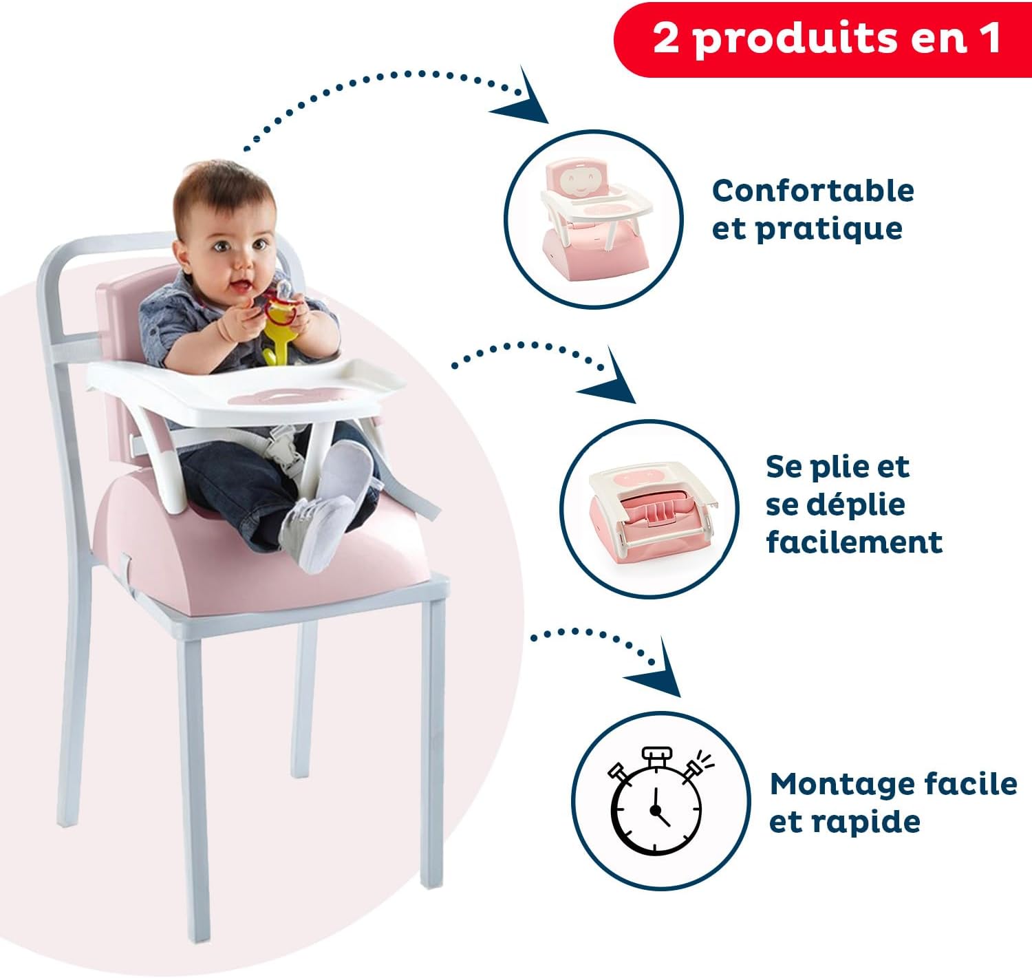 THERMOBABY Booster per sedia - rosa cipria - immagine 3