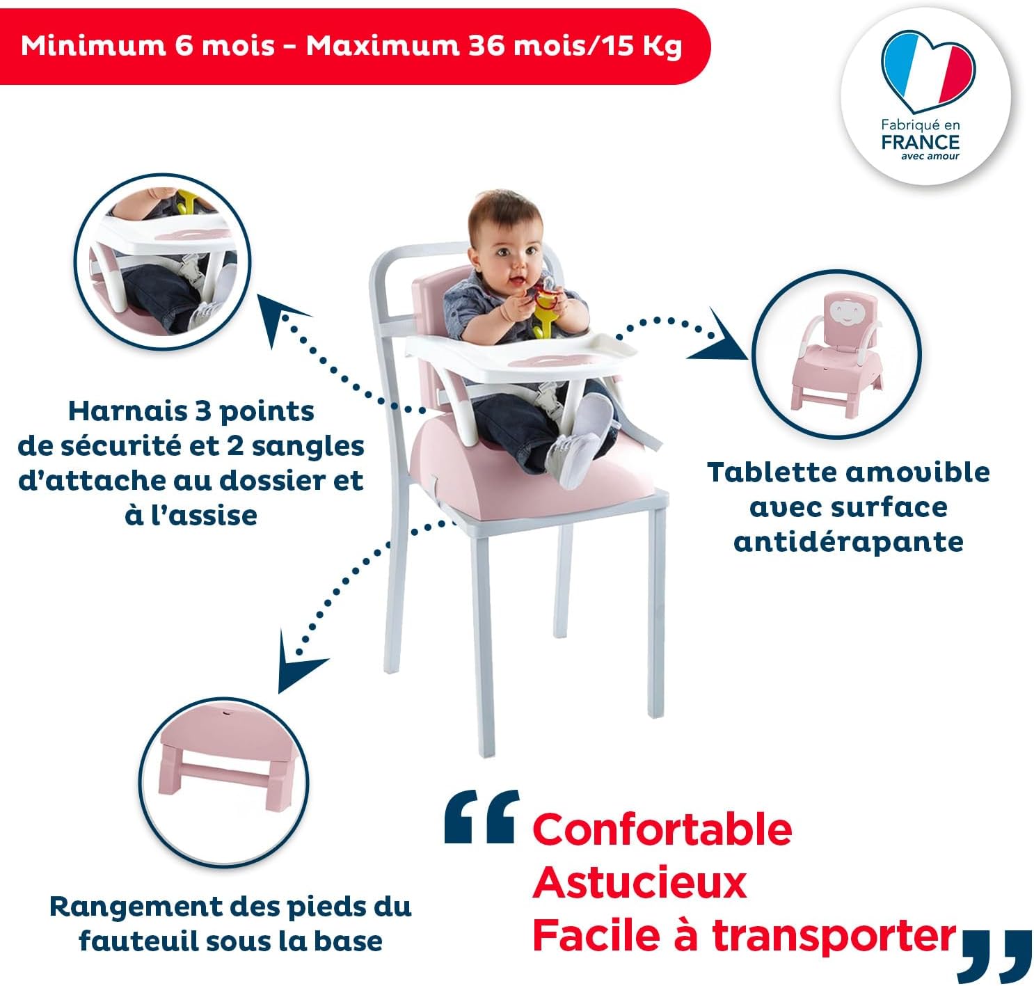 THERMOBABY Booster per sedia - rosa cipria - immagine 4