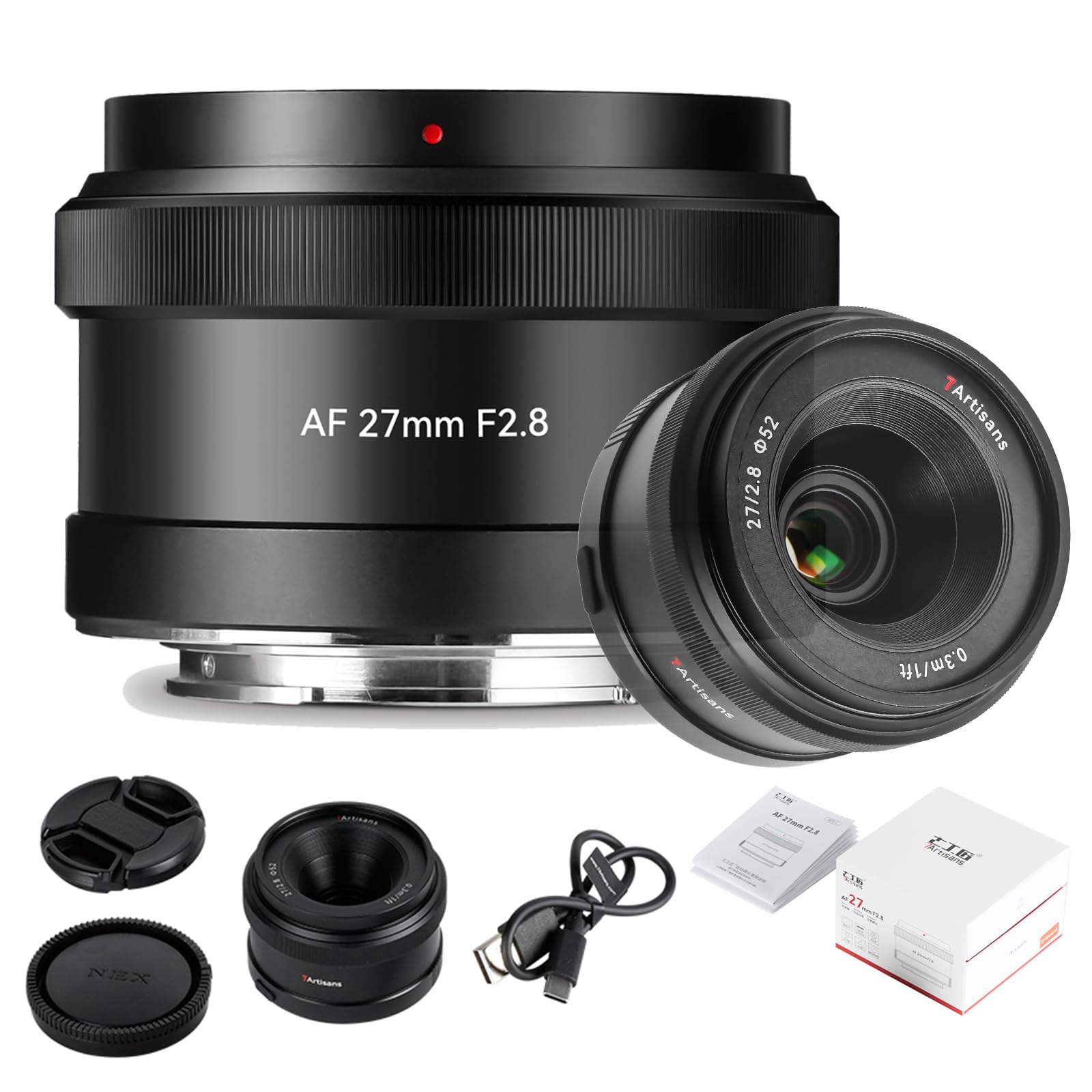 7artisans AF 27MM F2.8 - Obiettivo Autofocus APS-C, Nero