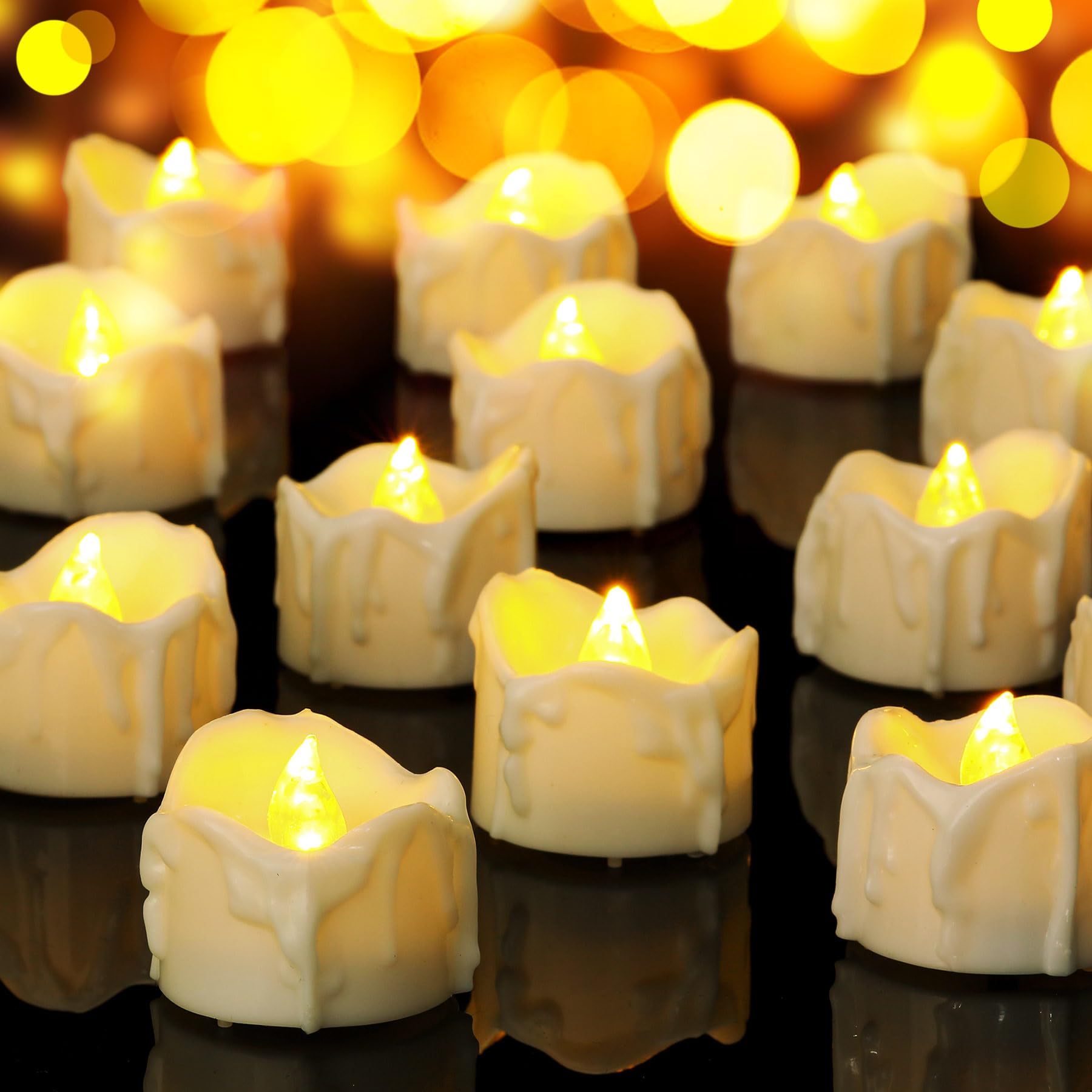 Yakpo 48 Lumini Votivi LED Senza Fiamma a Batteria