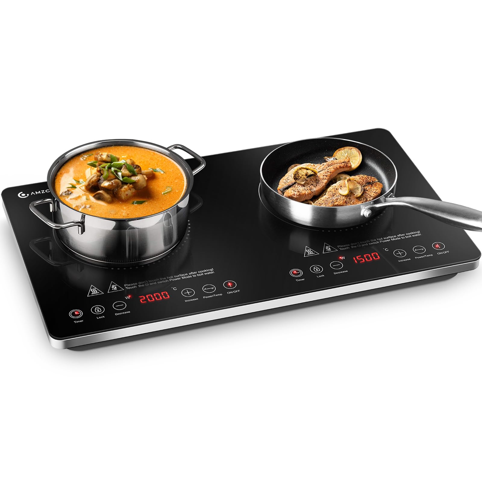 Amzchef Piano Induzione 2 Fuochi Portatile 3500W