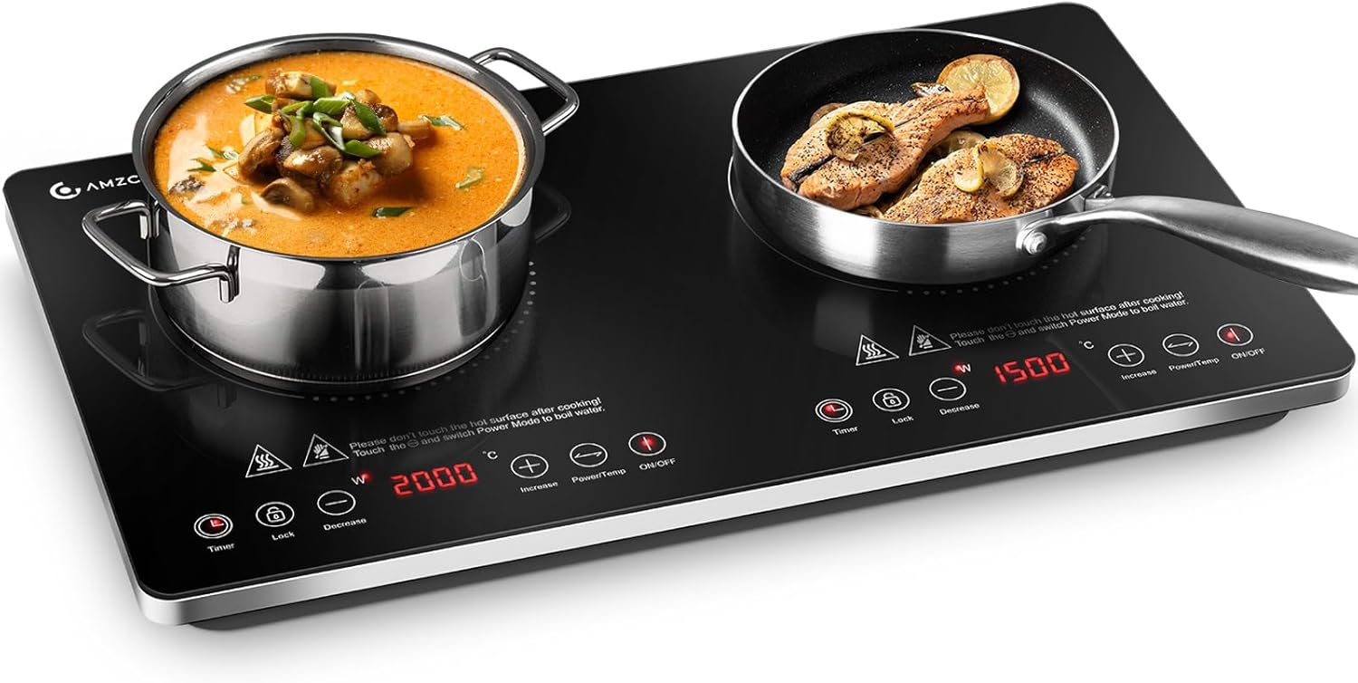 Amzchef Piano Induzione 2 Fuochi Portatile 3500W - immagine 1