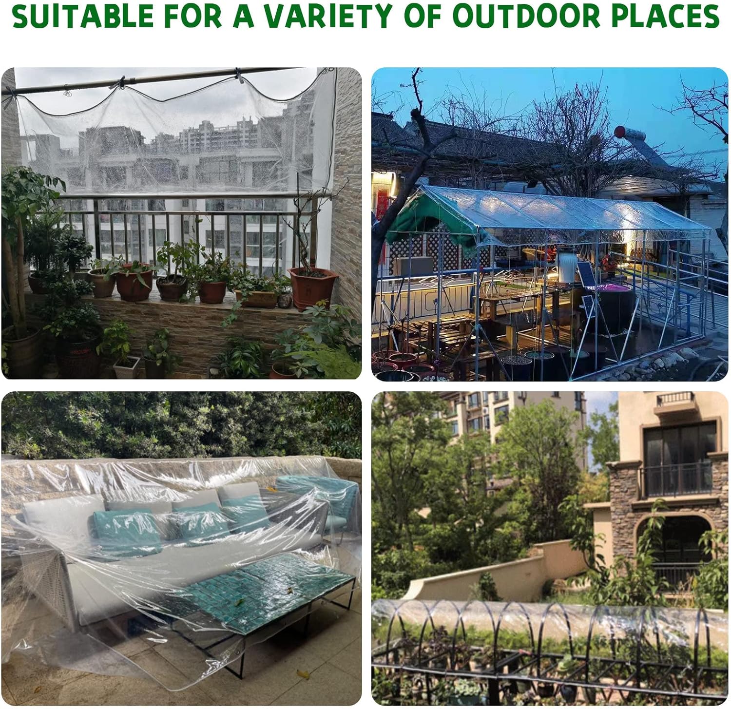 Telone Trasparente con Occhielli Okyuk 3m x 3m - immagine 8