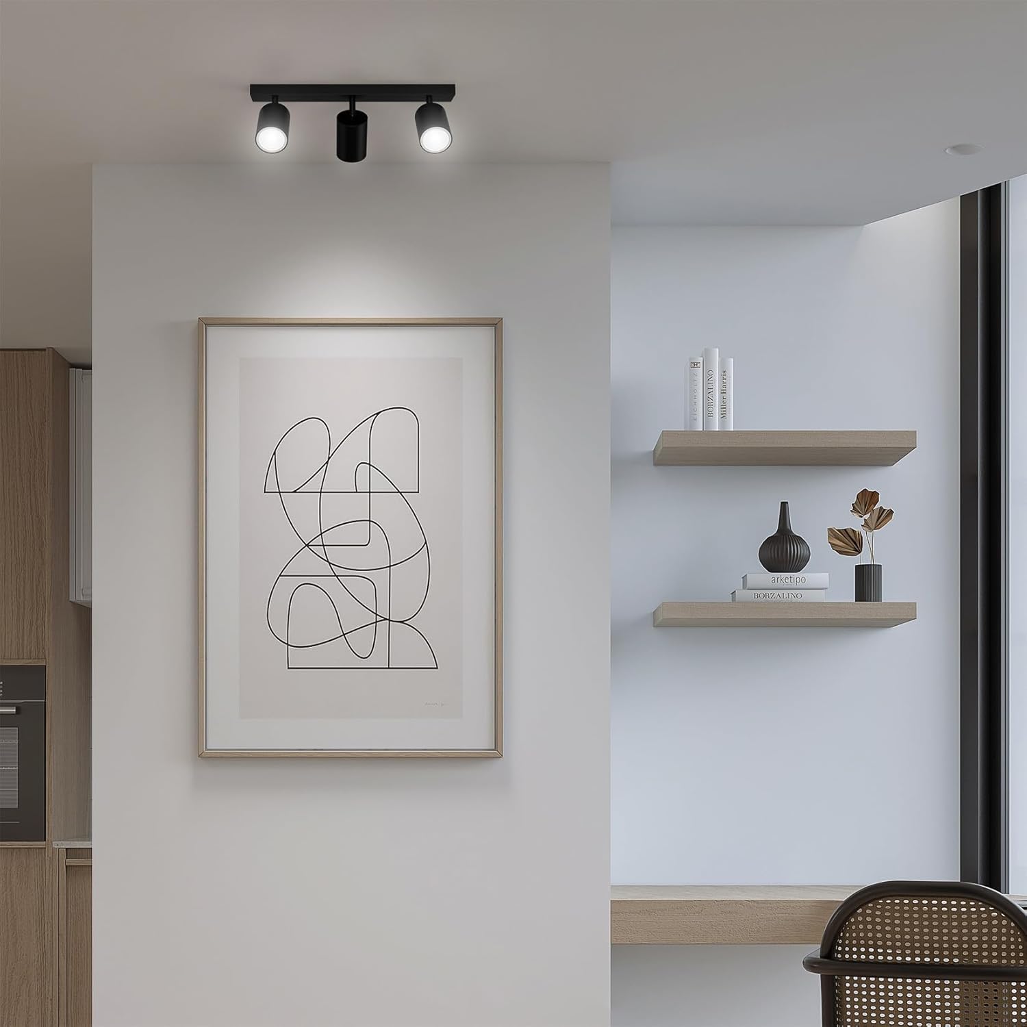 Klighten Faretti da Soffitto Orientabili Nero, 3 Luci GU10 - immagine 6