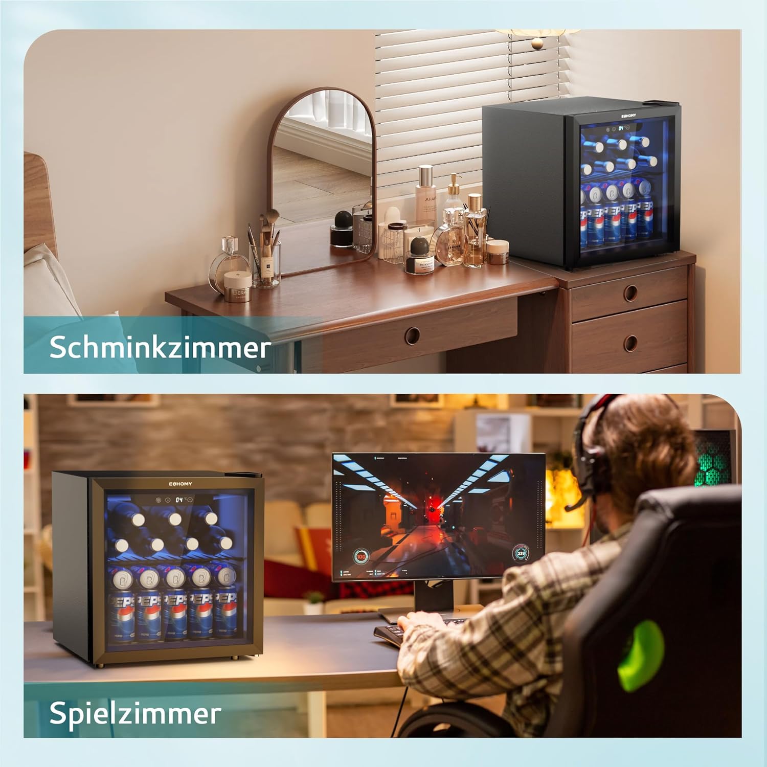 EUHOMY Frigorifero per Bevande 37L, Nero - immagine 8