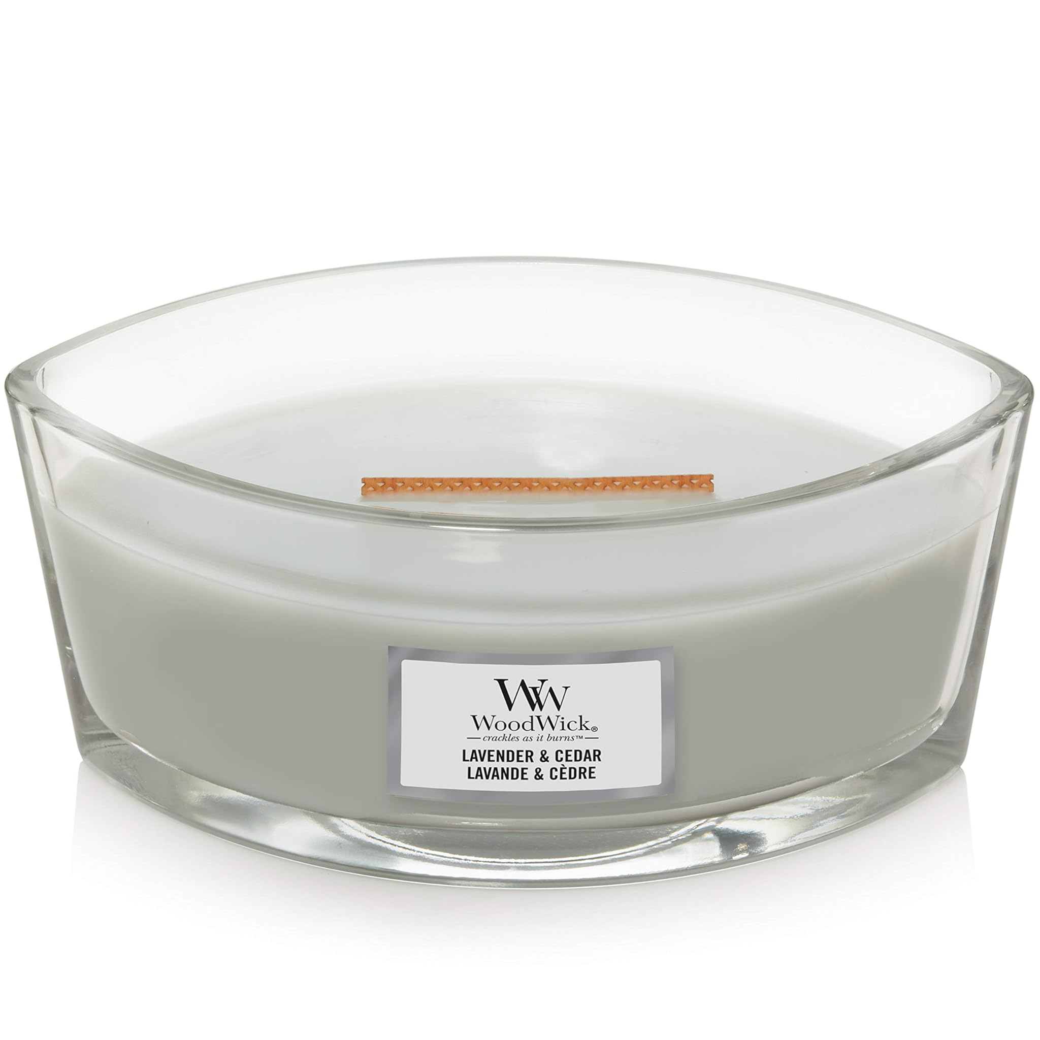 Woodwick Candela Profumata Ellipse Lavender & Cedar